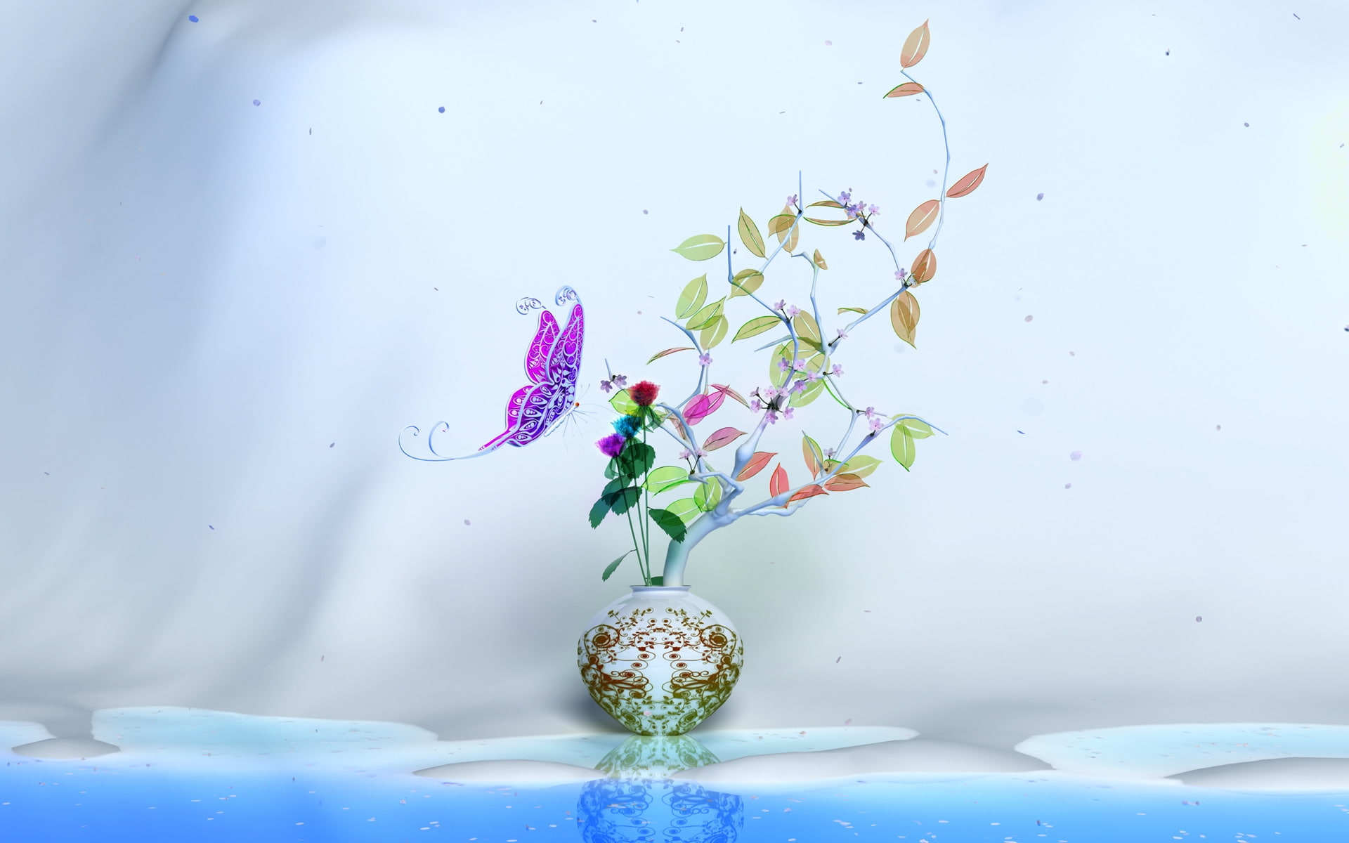 3d, brilliant, grand, waltz, butterfly, 1080P, HD Wallpaper