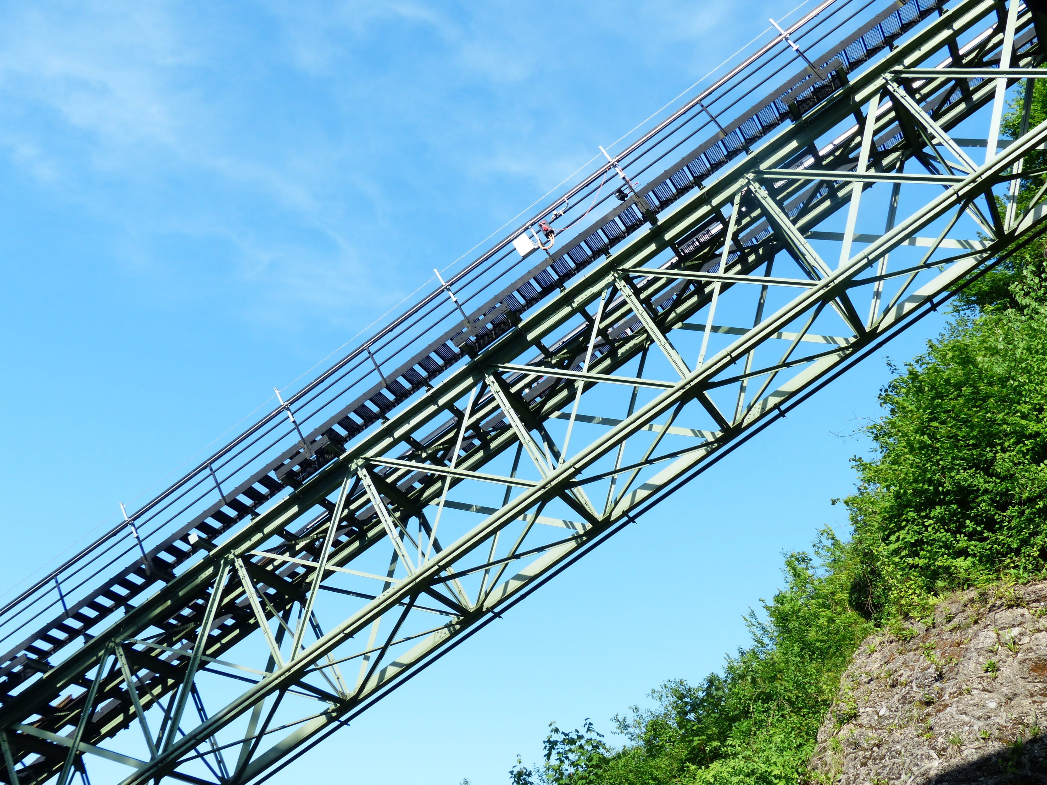grab bars, plant, sky, machinery, nature, riding, cloud - sky, fun, Railway, fortress rail viaduct, hohensalzburg fortress, no people, outdoors, amusement park, HD Wallpaper