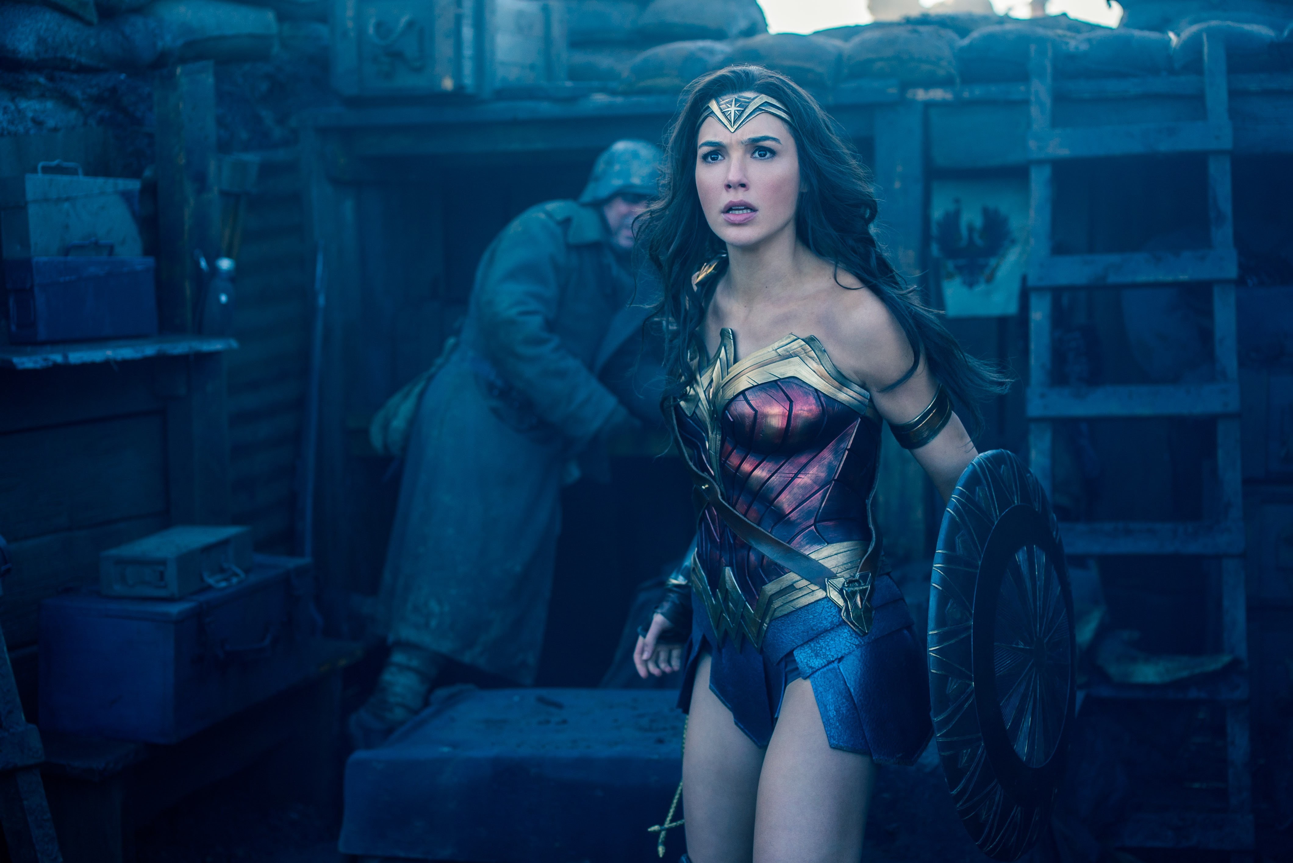 woman, hero, yuusha, 4K, girl, movie, demigod, brunette, armor, shield, film, Wonder Woman, cinema, god, Gal Gadot, HD Wallpaper