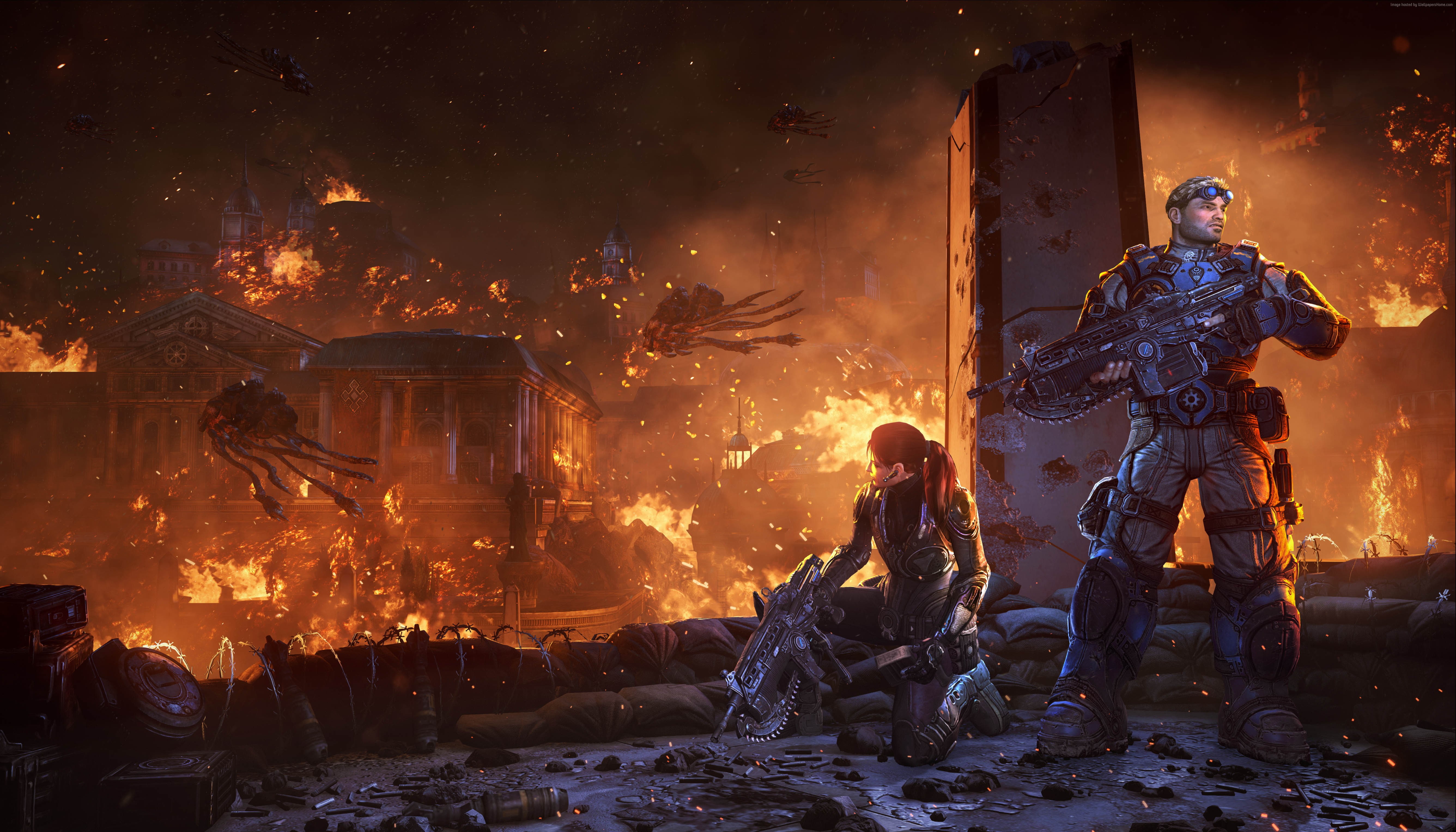 Gears of War Judgment, nature, warning sign, Xbox, armed forces, men, uniform, 5K, architecture, military, Gears of War, communication, group of people, HD Wallpaper