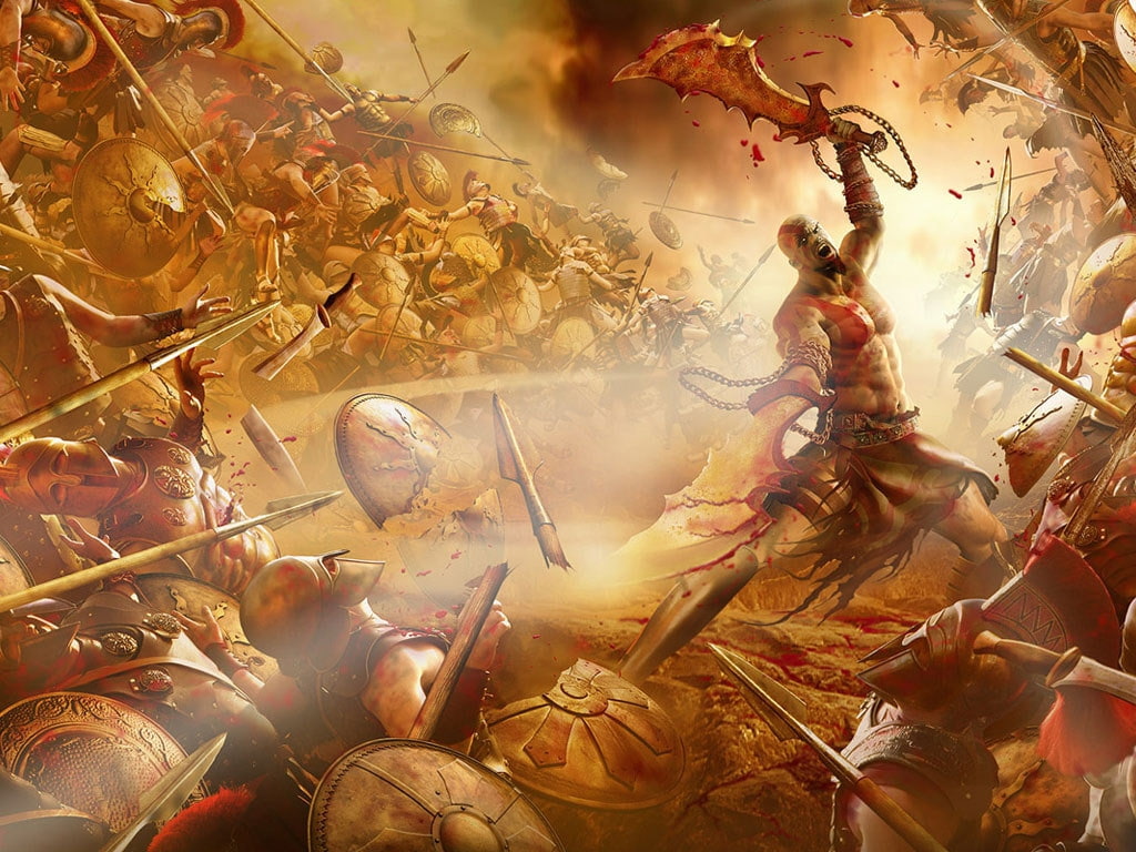 god, rages, war, battle, gow, video, games, GOD OF WAR3, 480P, art, hd, Kratos, HD Wallpaper