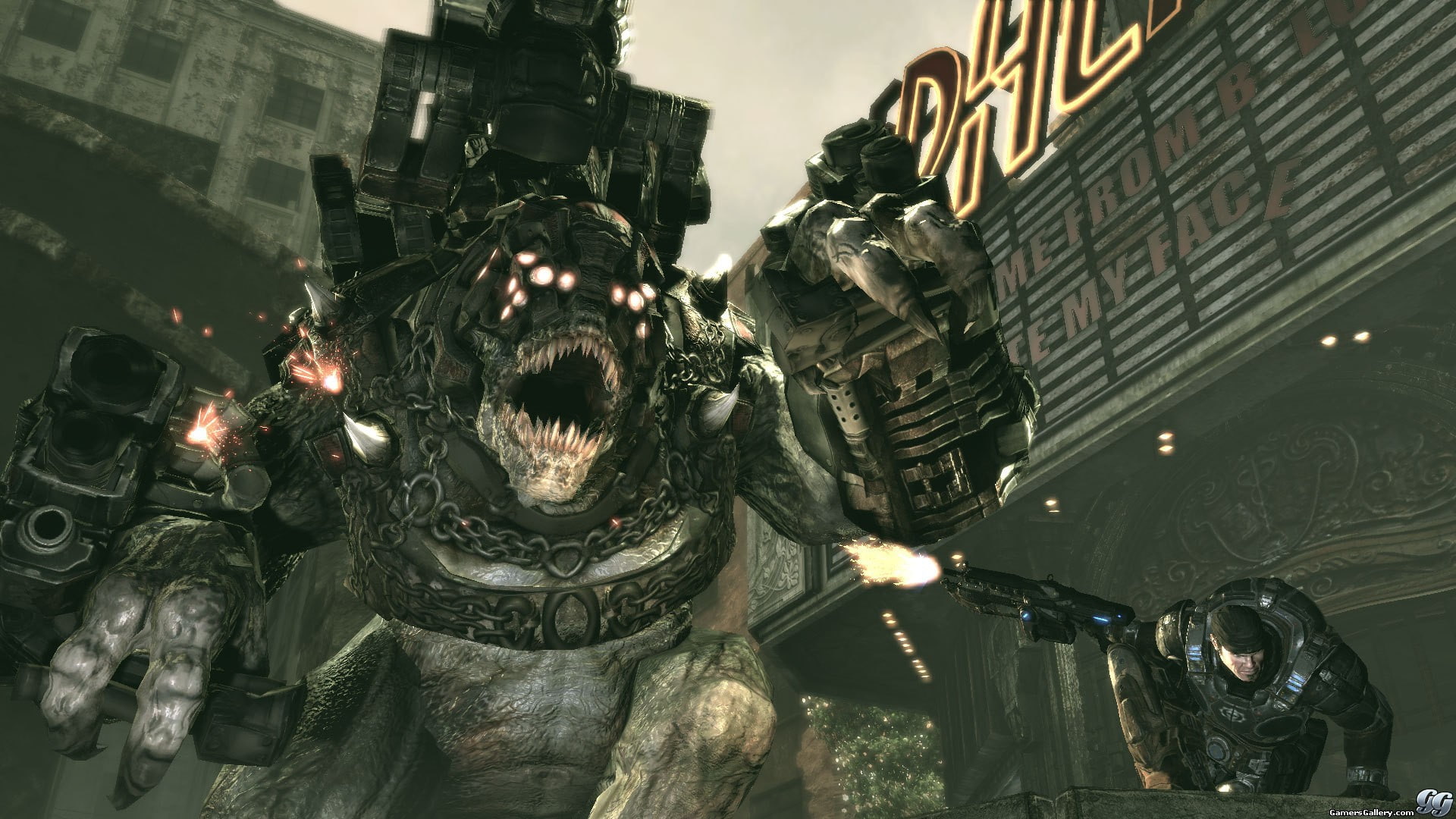 gears, hd, 1080P, gow, gears of war, video, x, war, art, games, HD Wallpaper