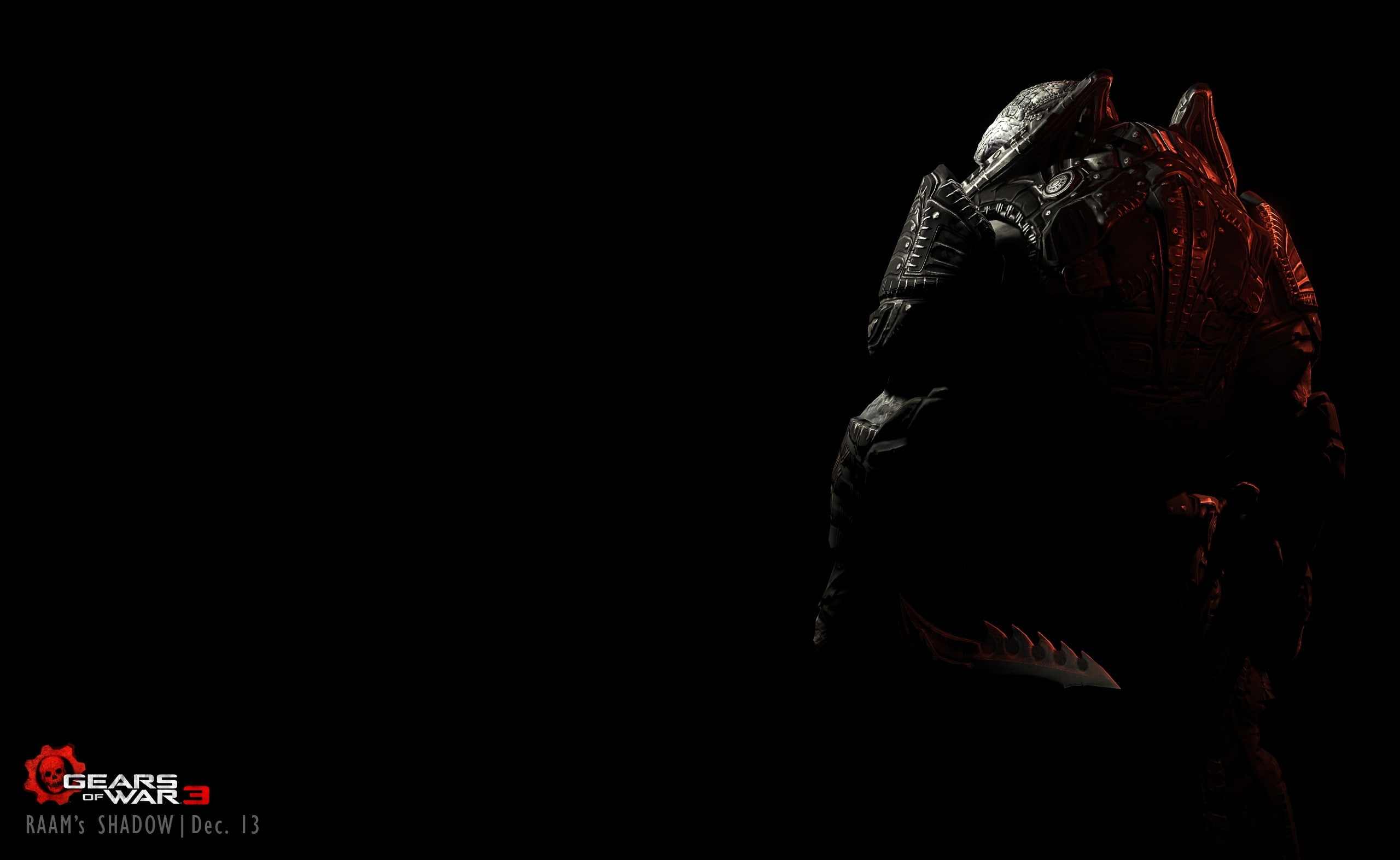 rear view, 2K, gear, gow 3, full length, raam, creativity, raams shadow, close-up, Games, shadow, war, low angle view, gears, sky, black background, HD Wallpaper