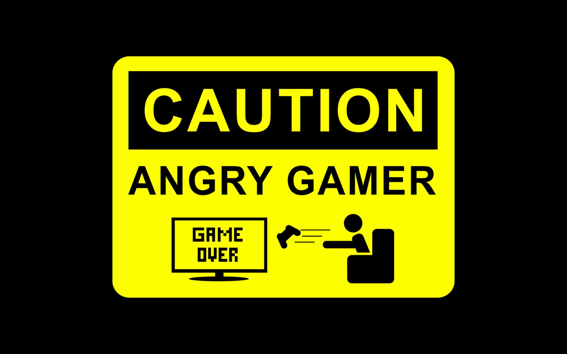 gamer, logo, sign, angry, games, art, computer, 1080P, HD Wallpaper