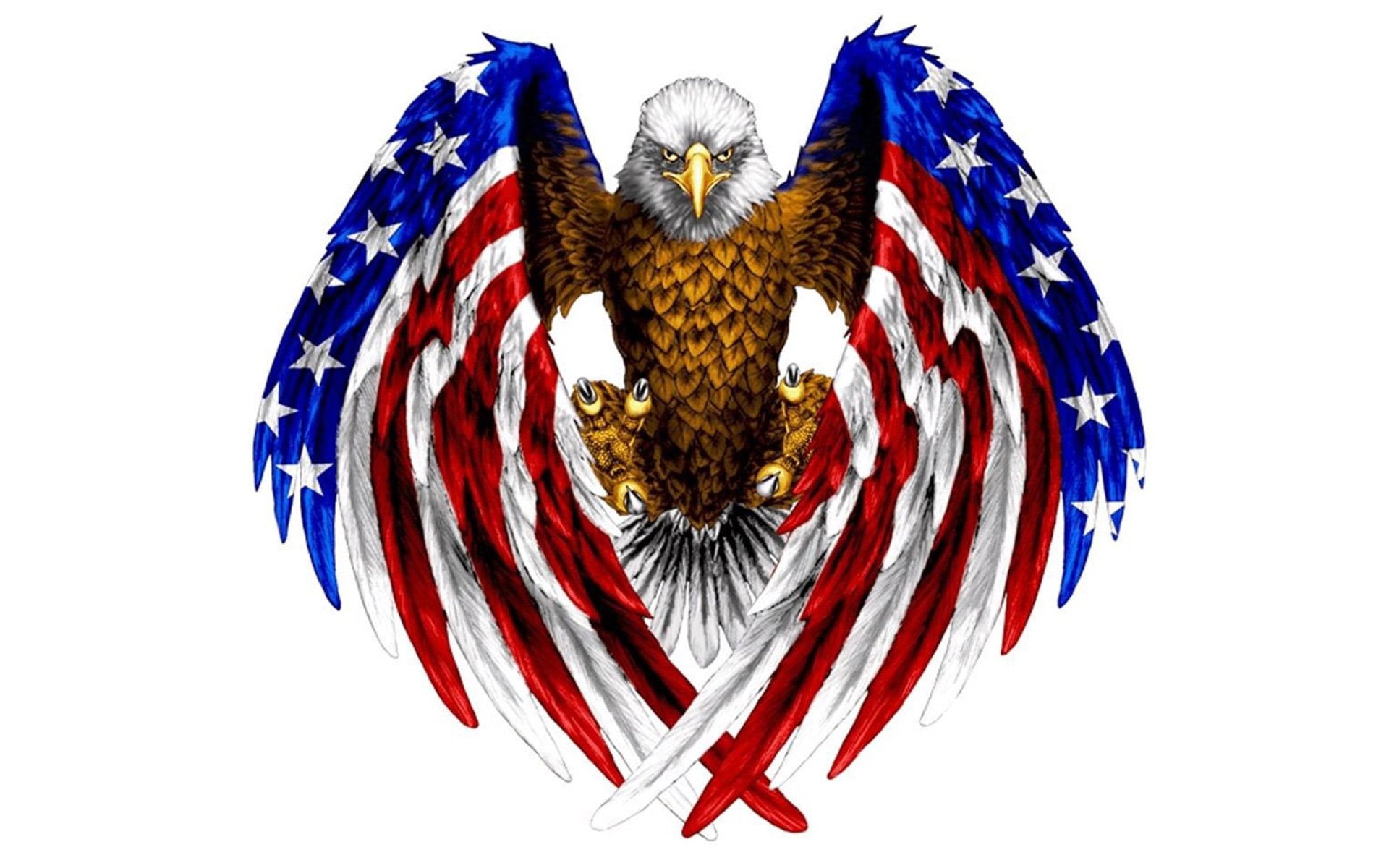 Artistic, American Flag, Birds, Flag, 1080P, Eagle, Bald Eagle, Wings, HD Wallpaper