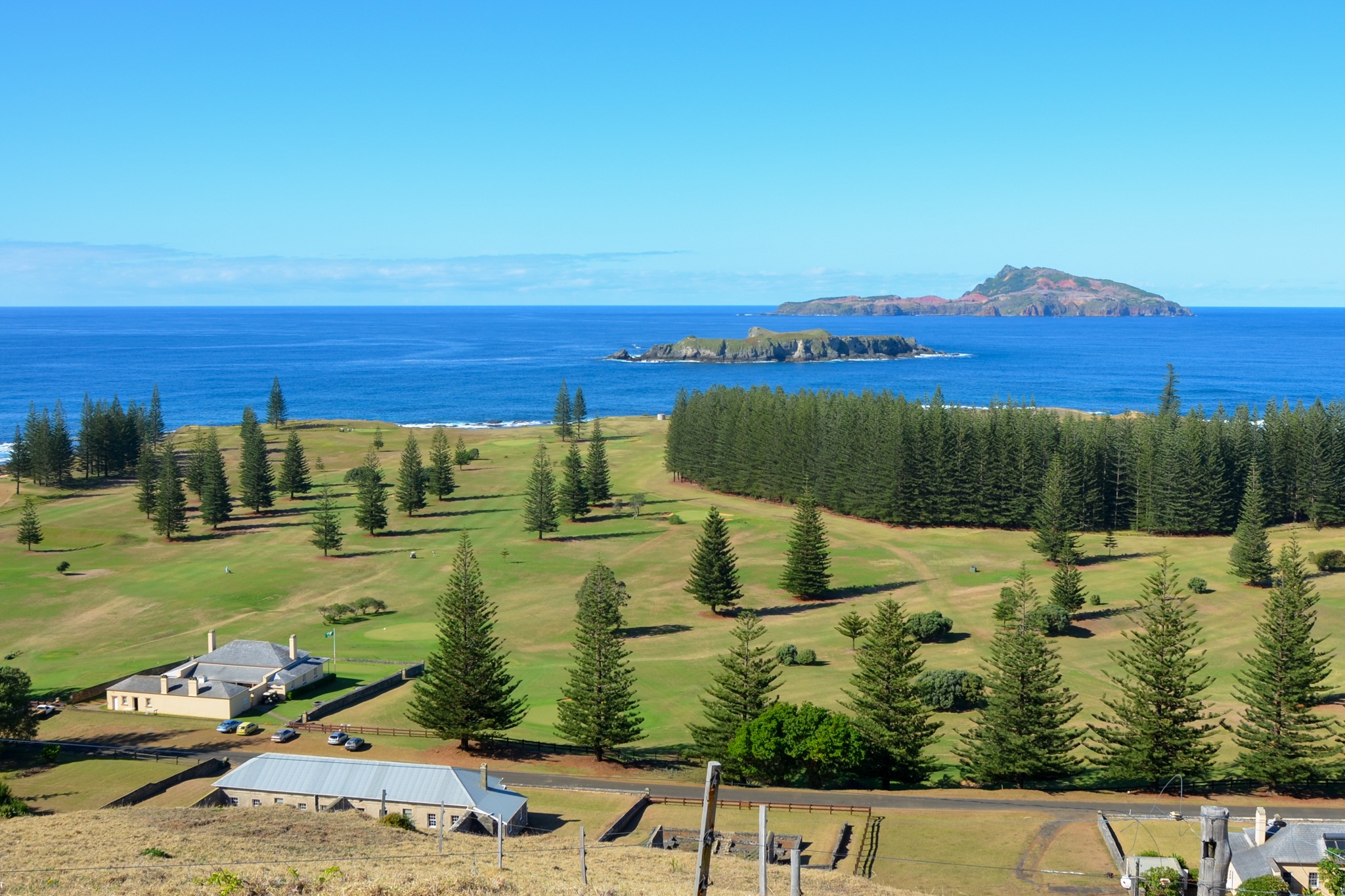 land, horizon over water, day, horizon, architecture, islands, landscape, built structure, nature, scenics - nature, norfolk island, no people, sky, 1080P, HD Wallpaper