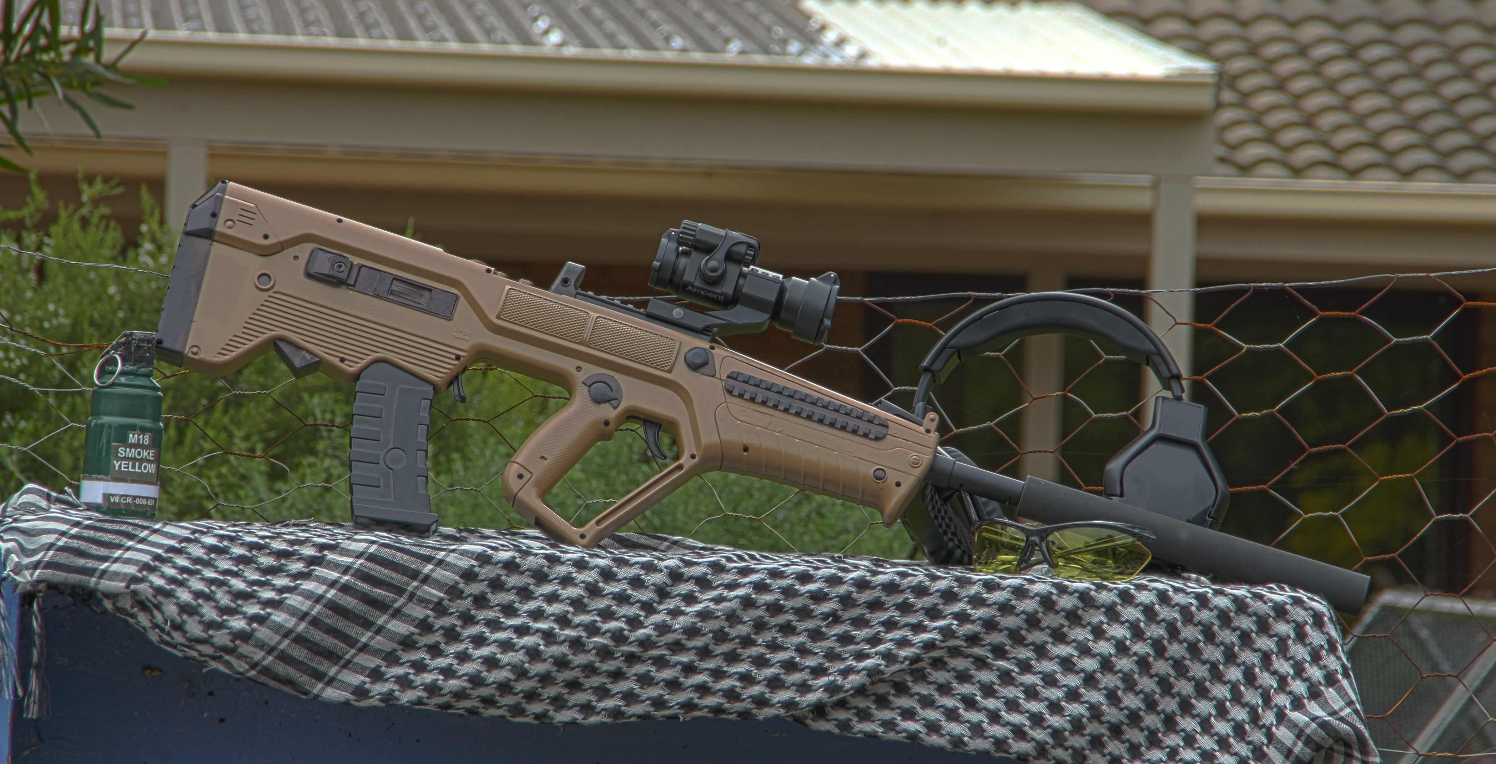 rifle, 4K, muffler, CTAR-21, " Tavor", weapons, sight, assault, replica, machine, HD Wallpaper