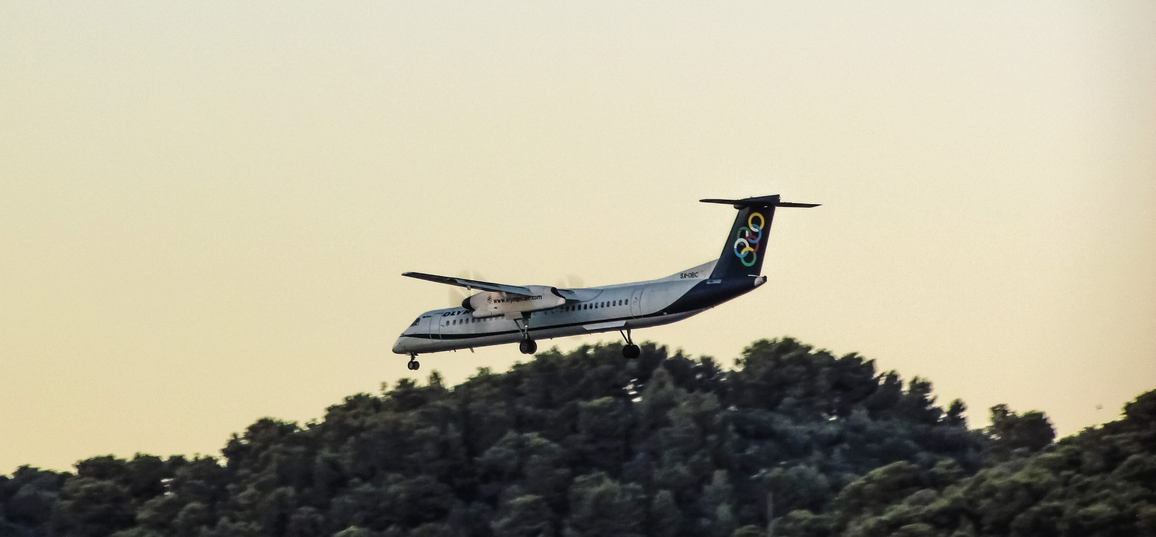 aerospace industry, mode of transportation, greece, outdoors, day, tourism, tree, plane, on the move, transportation, travel, motion, no people, flight, HD Wallpaper