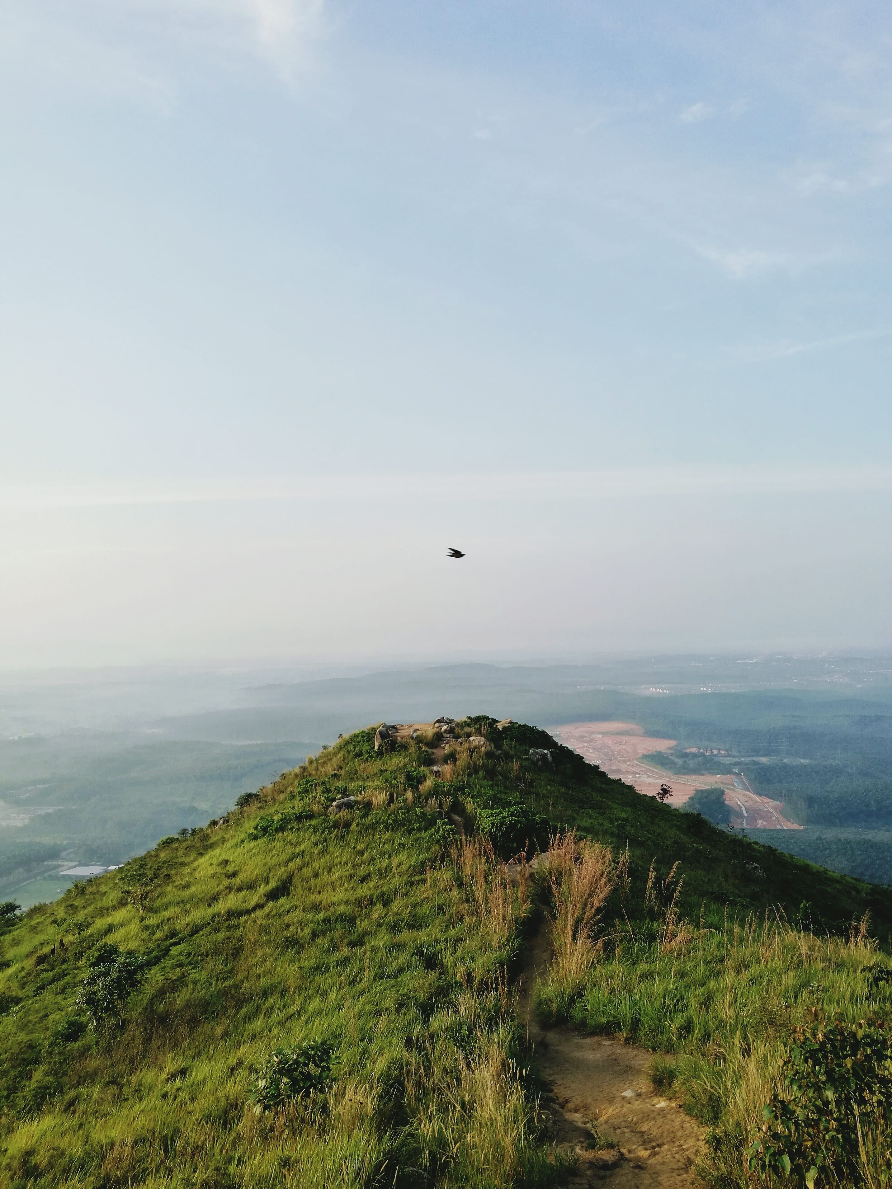 day, non-urban scene, tranquil scene, beauty in nature, malaysia, grass, horizon, sky, semenyih, environment, soar, dom, mountains, 2K, nature, sea, hills, Phone HD Wallpaper