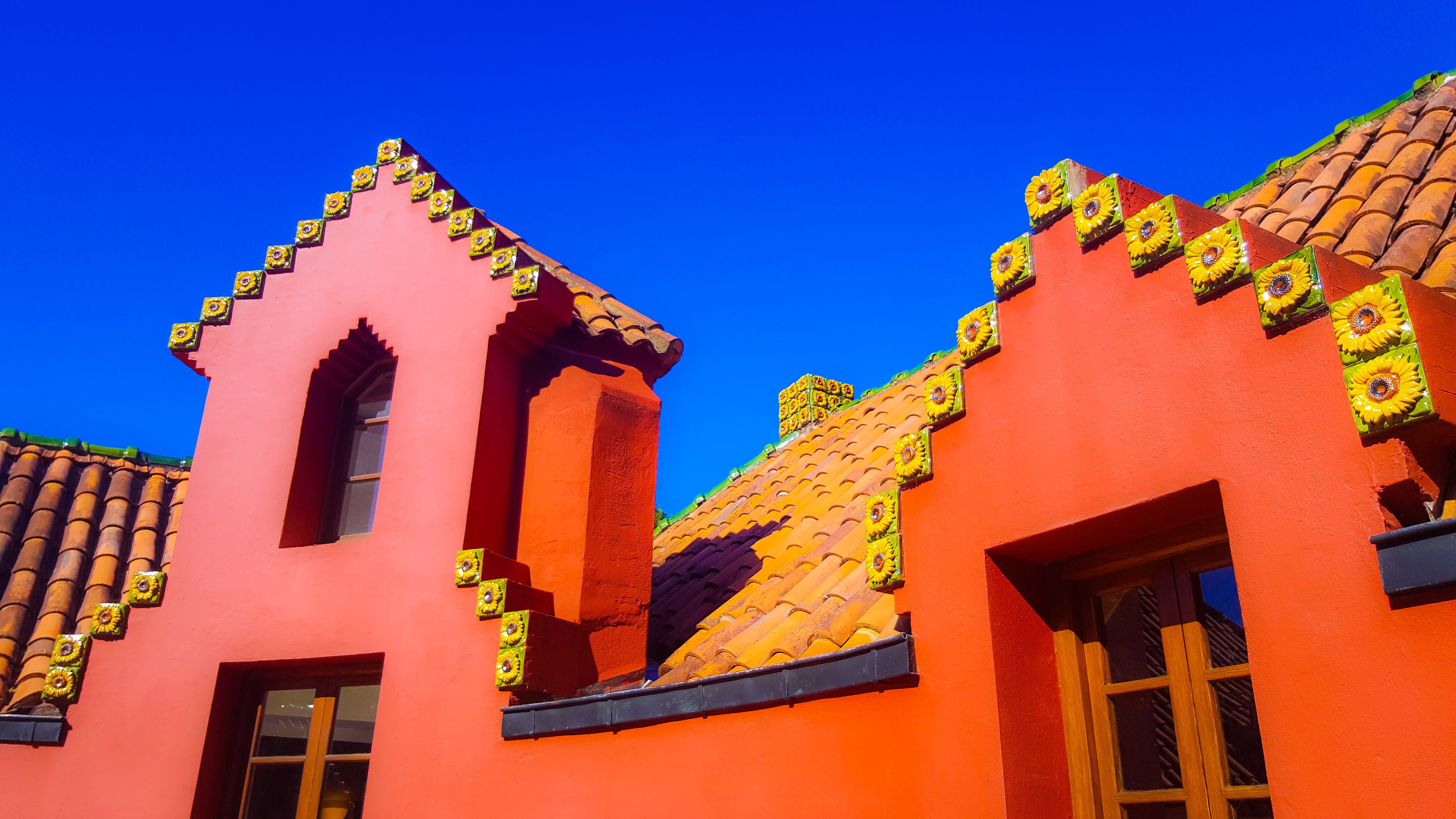 window, clear sky, spain, dali, nature, building exterior, cantabria, outdoors, travel, sky, travel destinations, place of worship, red, building, monument, HD Wallpaper