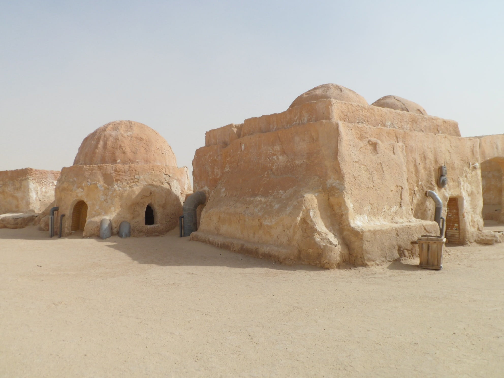 outdoors, ancient civilization, nature, archaeology, houses, tunisia, history, time, architecture, clear sky, ruined, africa, desert, star wars, travel destinations, HD Wallpaper