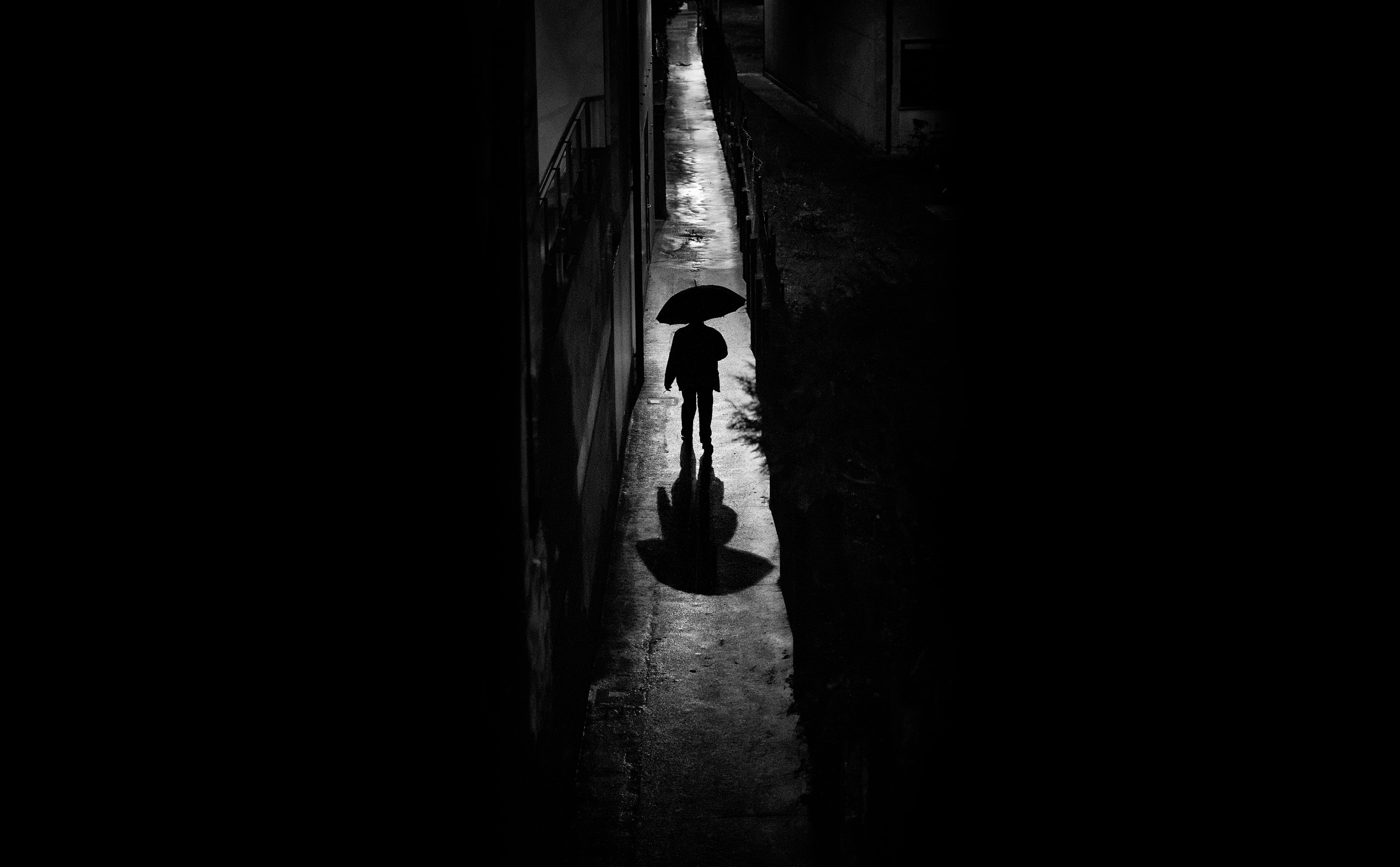 dark, light at the end of the tunnel, rear view, day, architecture, walking, built structure, standing, Fuji, fujifilm, Santiago, building, leisure activity, HD Wallpaper
