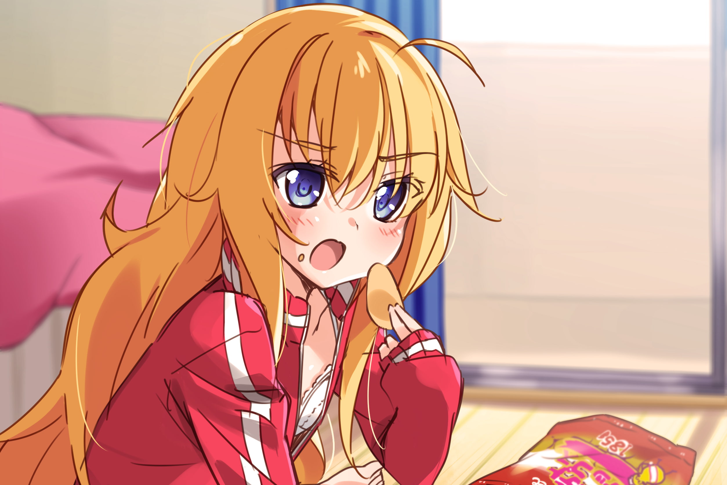 Gabriel Dropout, leisure activity, pink color, multi colored, women, portrait, indoors, focus on foreground, one person, 1080P, real people, anime girls, HD Wallpaper