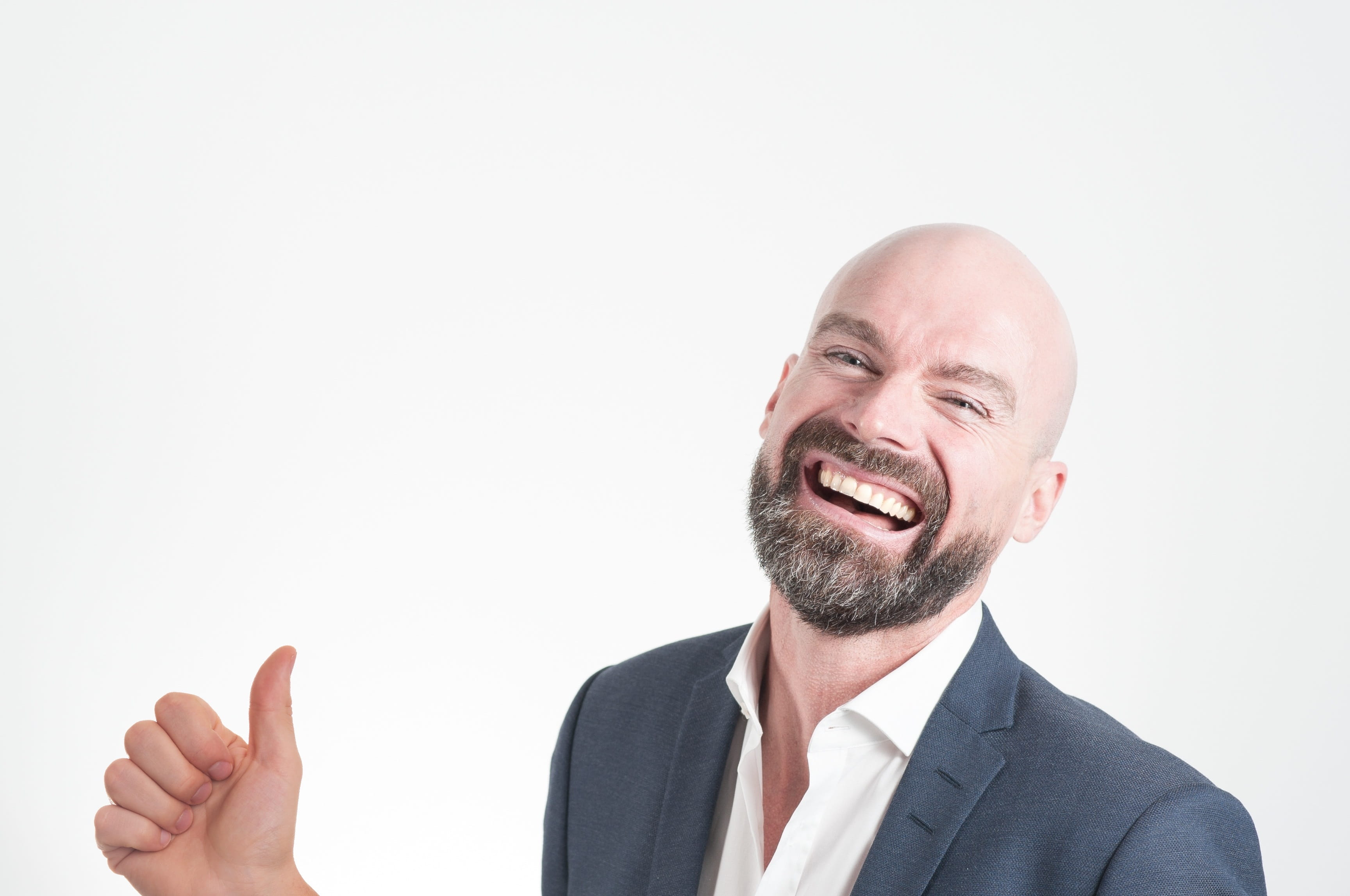 men, studio shot, happiness, business, mature men, one person, suit, facial hair, excitement, confident, portrait, smile, hair loss, man, white background, HD Wallpaper
