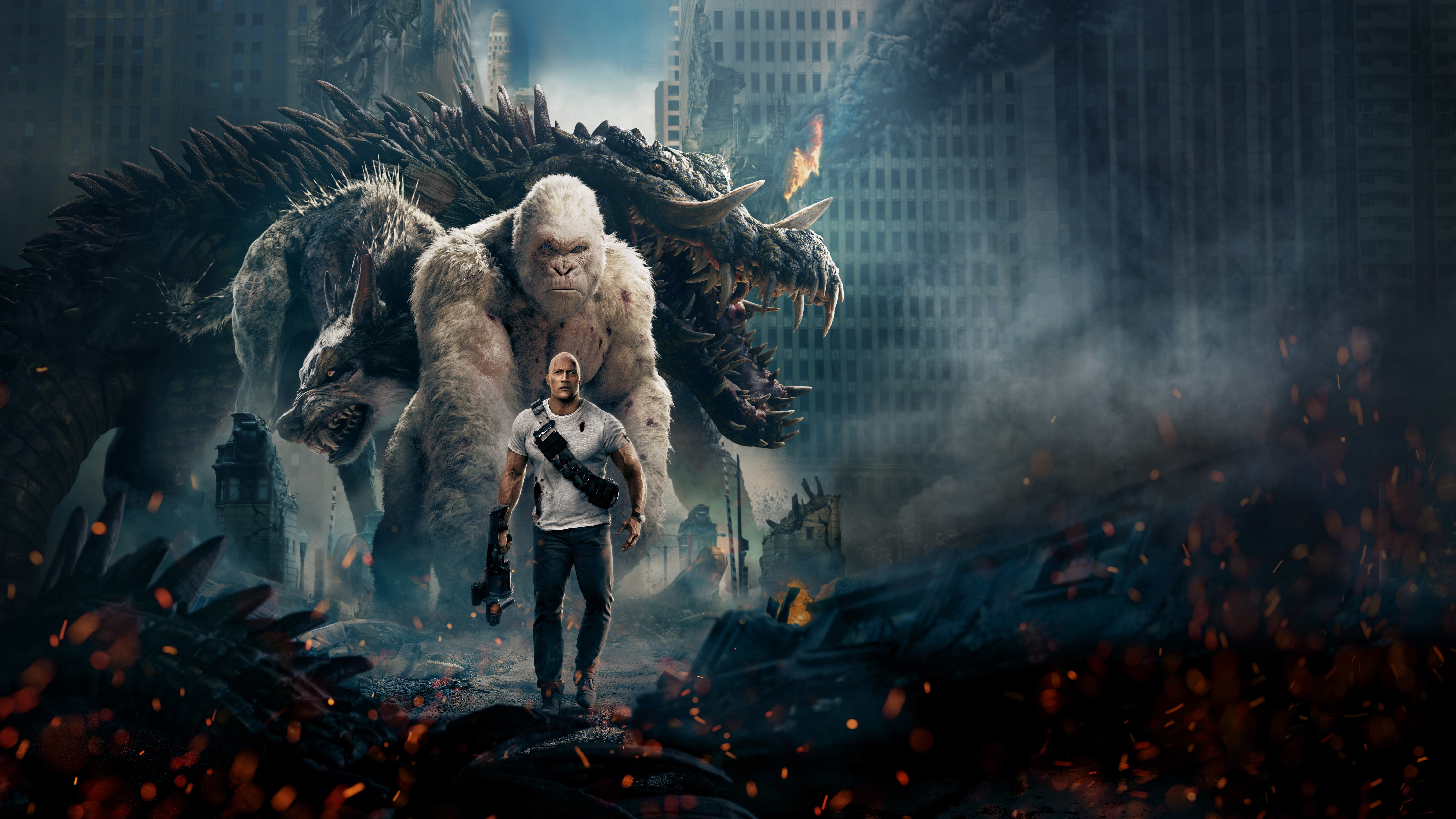 city, belief, art and craft, representation, people, Movies, 8K, architecture, dwayne johnson, real people, religion, group of people, livestock, statue, HD Wallpaper