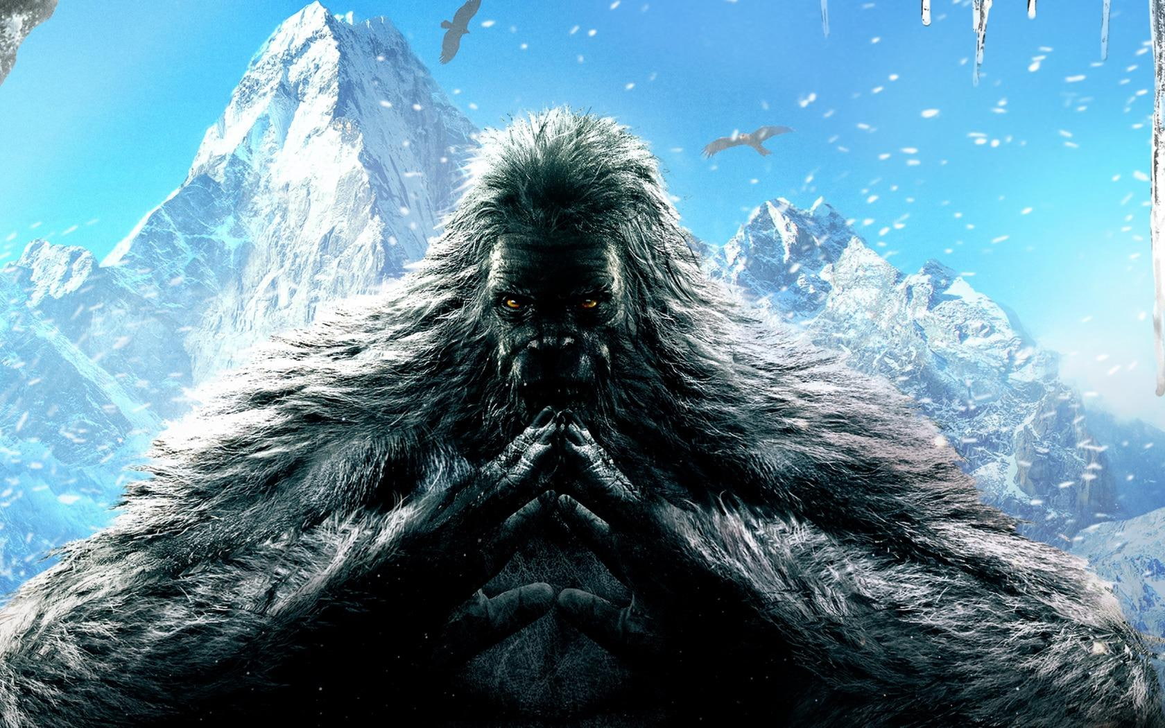 cry, far, snowman, mountain, 720P, far cry 4, ubisoft, birds, gorilla, HD Wallpaper