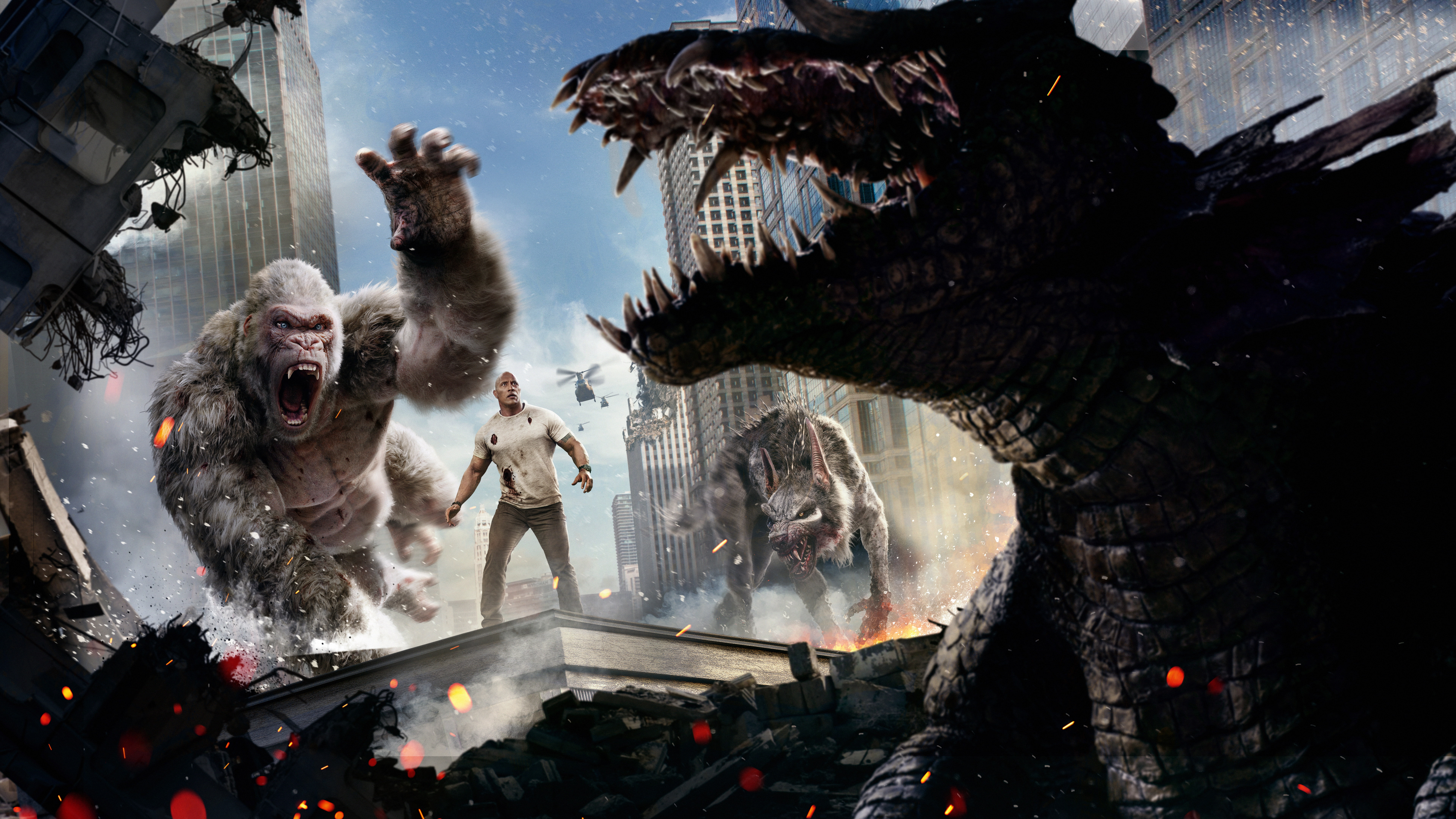 8K, Rampage, 2018, Gorilla, HD Wallpaper