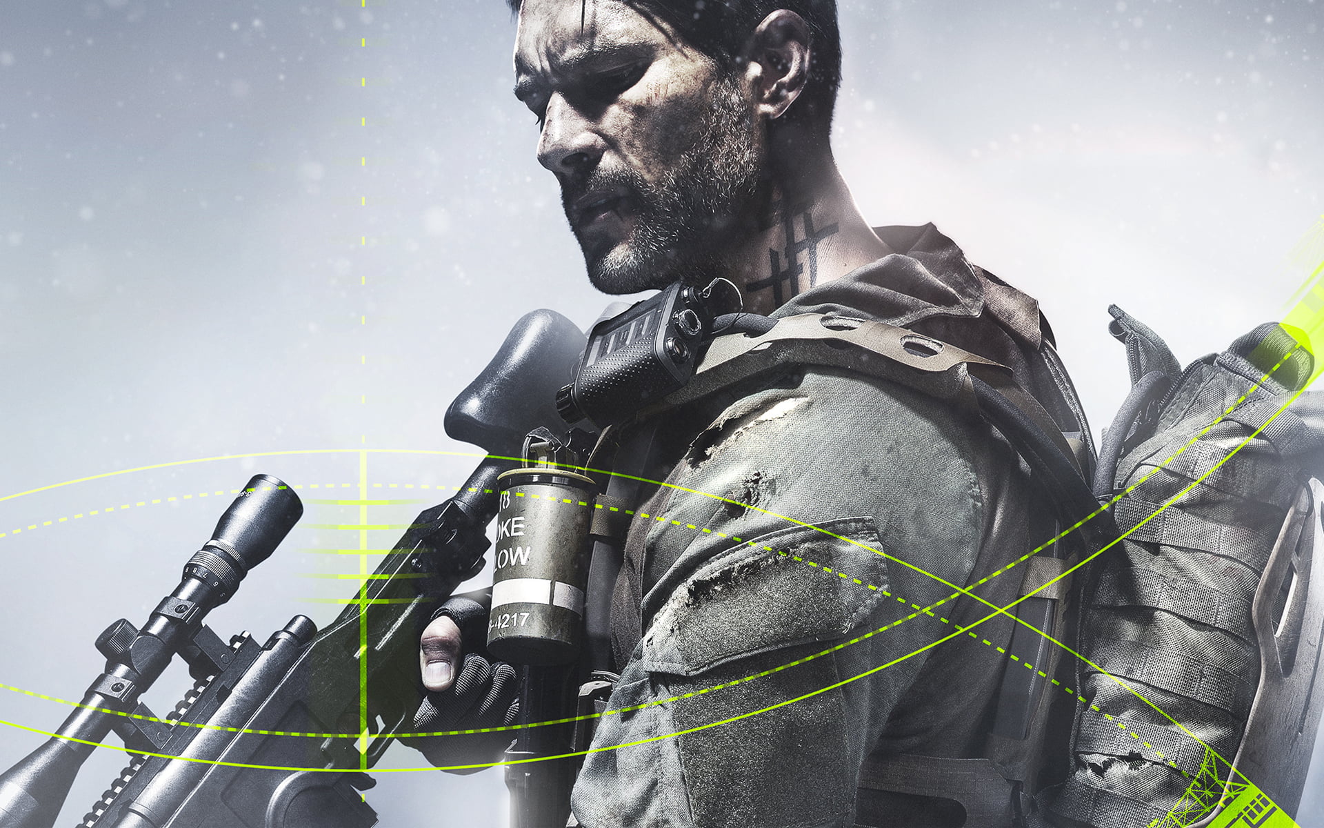 sky, game, Sniper: Ghost Warrior, uniform, rifle, male likeness, nature, people, Games, arts culture and entertainment, sniper, sculpture, low angle view, HD Wallpaper