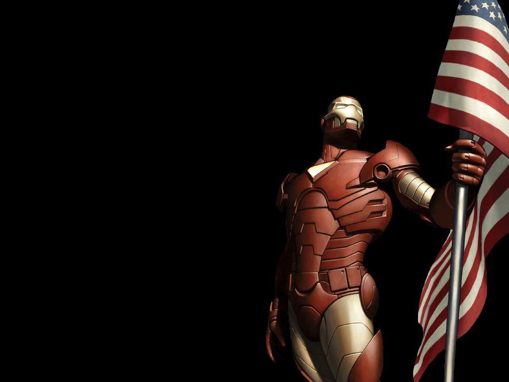 cartoon/comic, man, hd, iron, flag, u, black, 480P, s, holding, HD Wallpaper