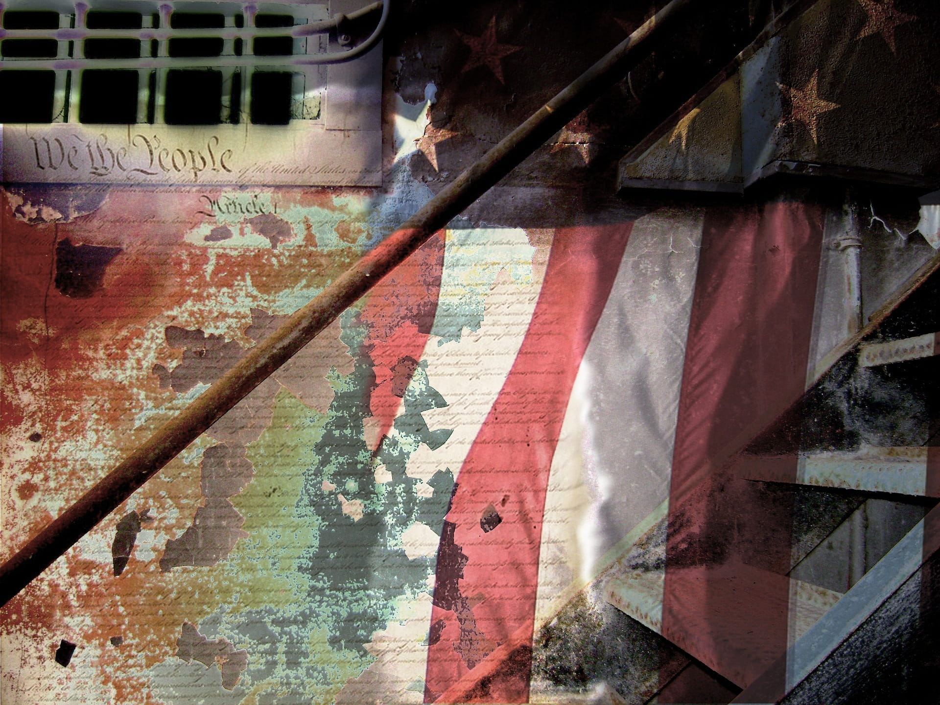 building, deterioration, america, photo, abandoned, paint, 1080P, liberty, obsolete, damaged, double exposure, destruction, exposure, building exterior, HD Wallpaper