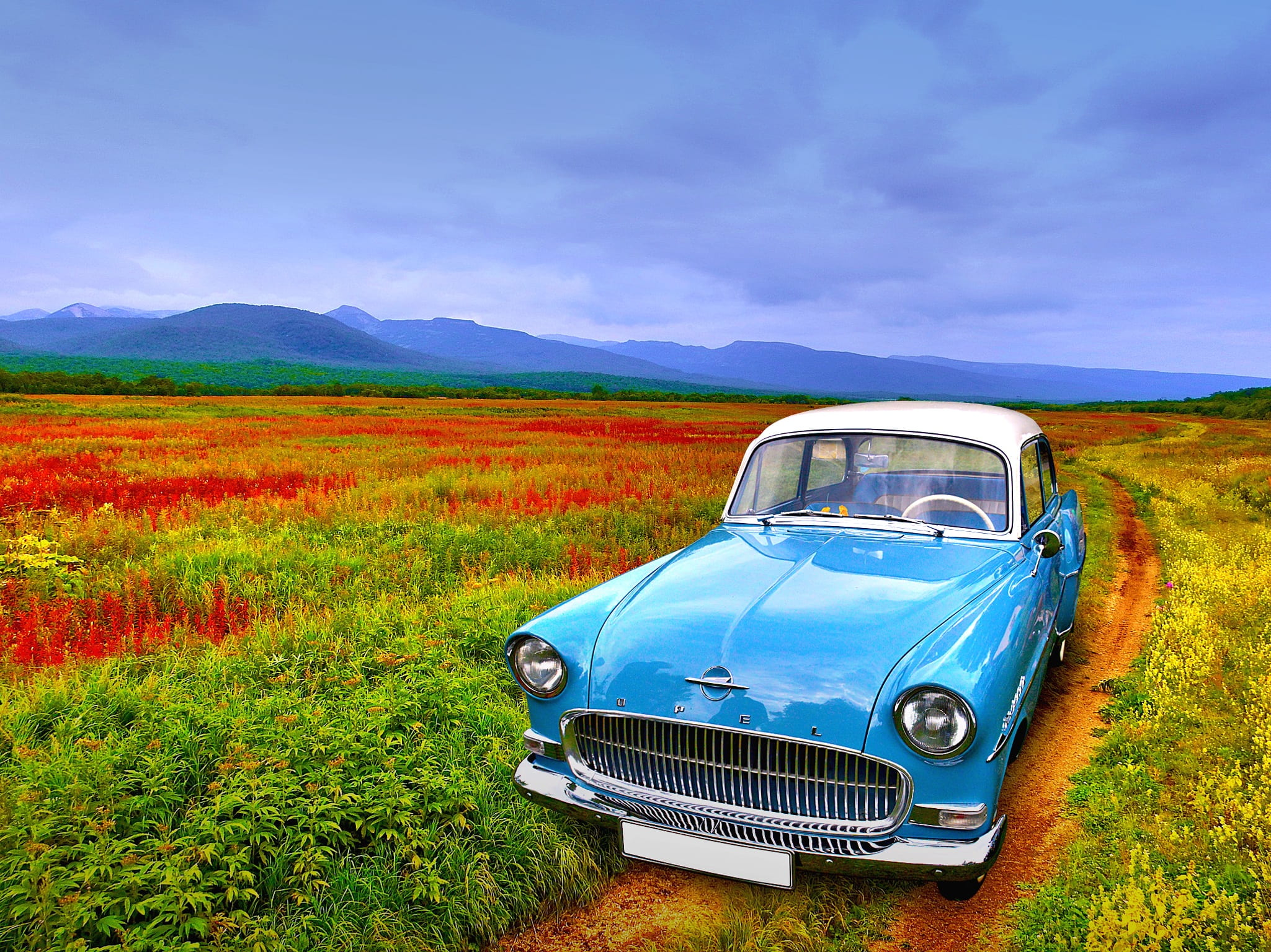 road trip, landscape, outdoors, cloud - sky, antique car, sky, oldtimer, environment, transportation, dirt, no people, land vehicle, white, parked, old, HD Wallpaper