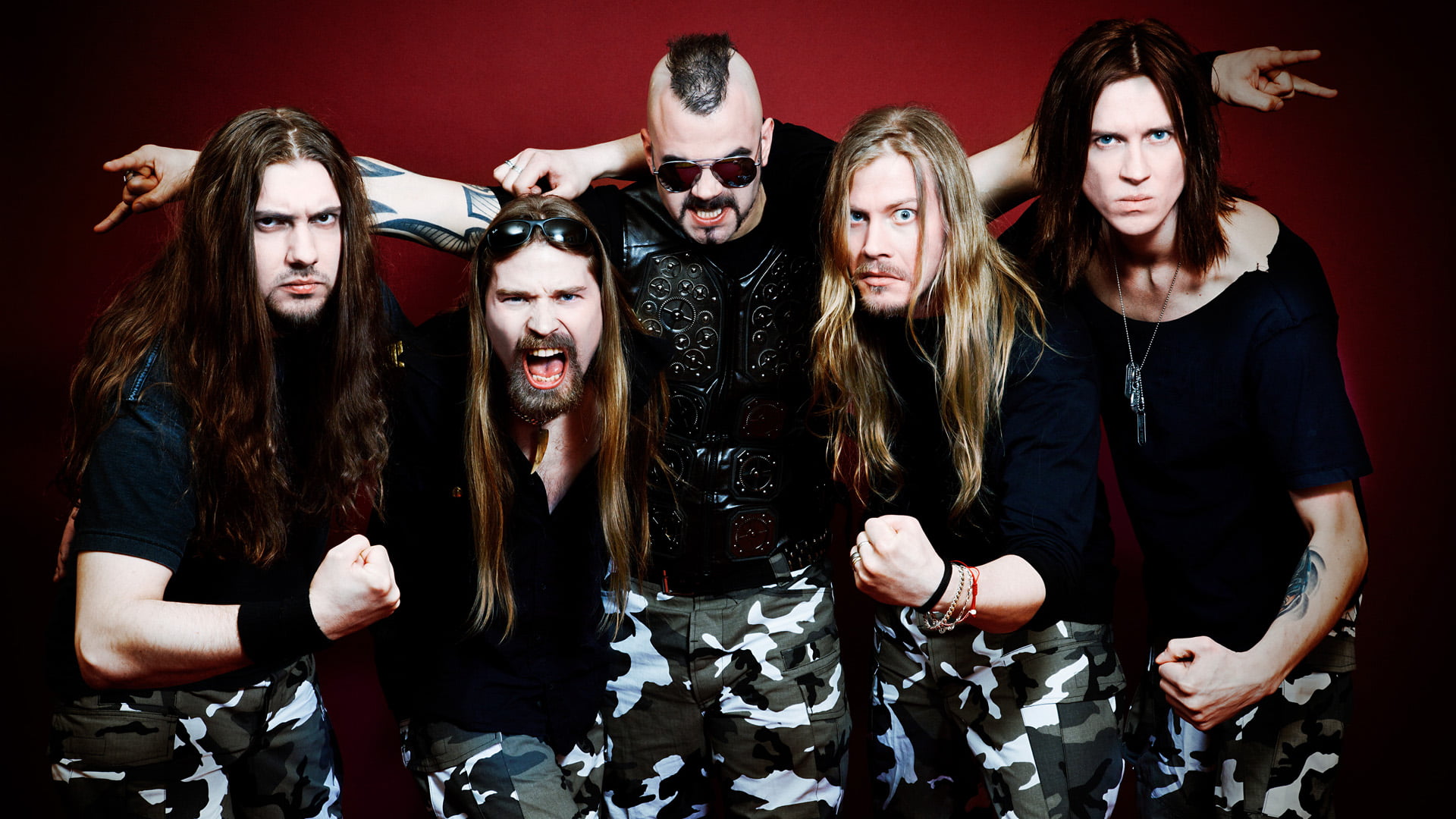 1080P, men, long hair, young women, power metal, night, young men, young adult, beards, Pär Sundström, adult, s, shirt, group of people, clothing, togetherness, HD Wallpaper