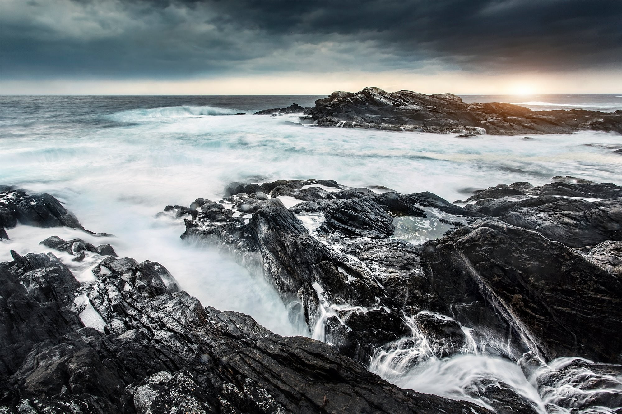Runde, horizon, sky, photography, nature, sea, rock, coast, Marius beck dahle, 1080P, HD Wallpaper