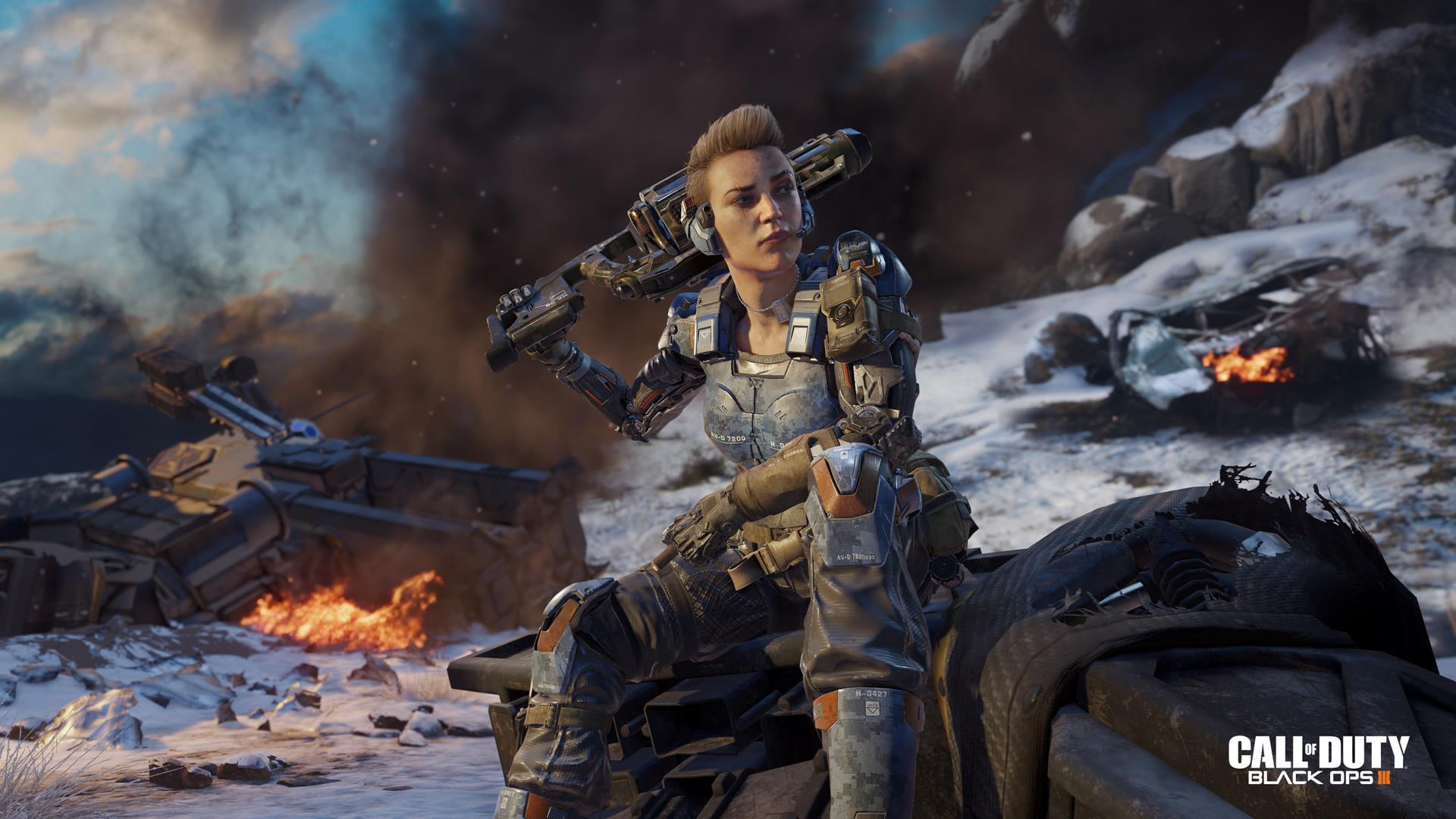battery, ops, games, black, girl, 1080P, black ops 3 battery, gun, HD Wallpaper