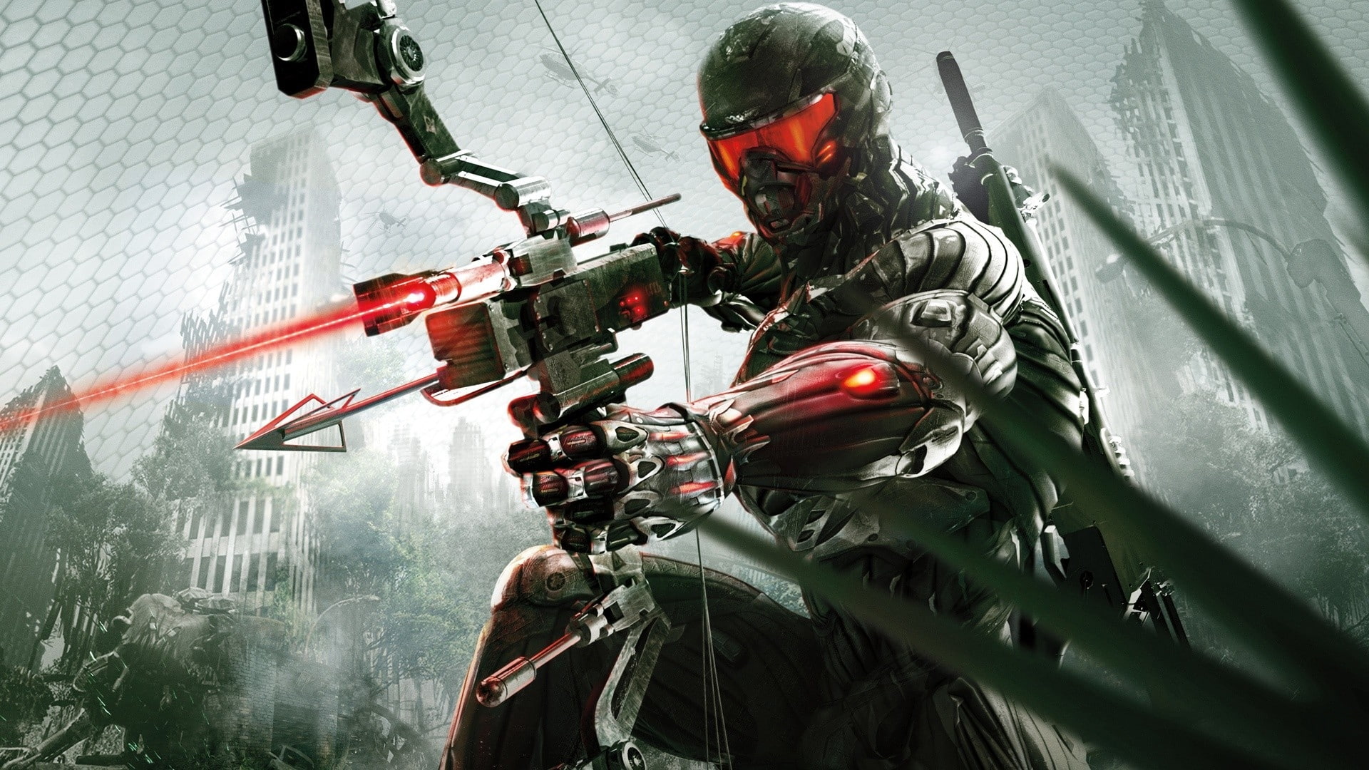 weapon, Video Games, bow, 1080P, video, x, hd, laser, Guns, games, art, crysis, HD Wallpaper