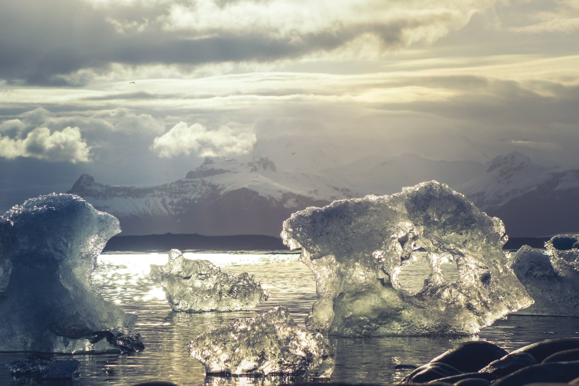 frost, beauty In Nature, day, arctic, cold - Temperature, cloud - Sky, sky, iceberg, scenics, travel, glacier, seascape, sunset, river, solid, clouds, non-urban scene, HD Wallpaper