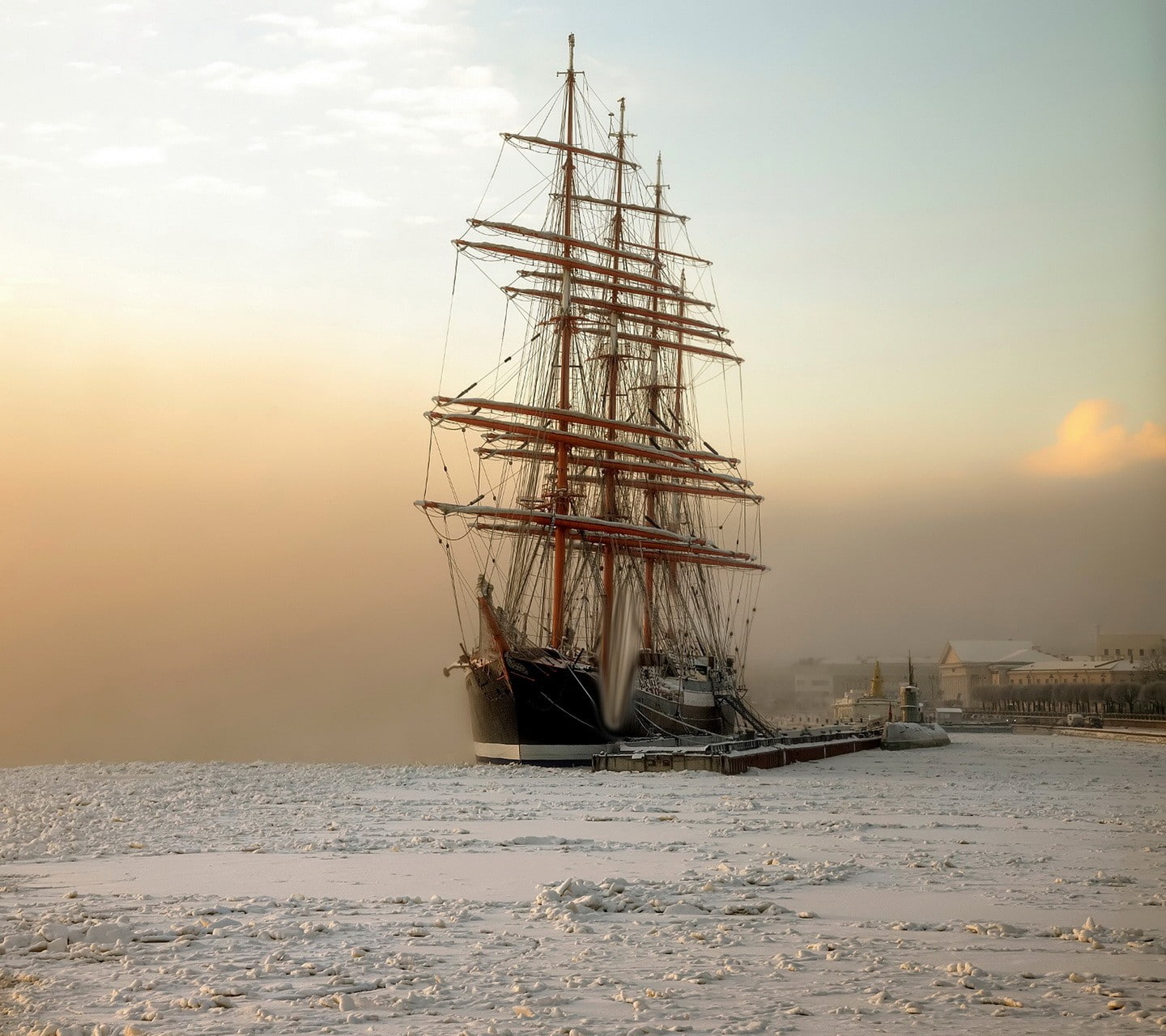 built structure, sunset, orange color, beauty in nature, scenics - nature, mode of transportation, outdoors, sea, sailboat, ship, sky, no people, architecture, HD Wallpaper