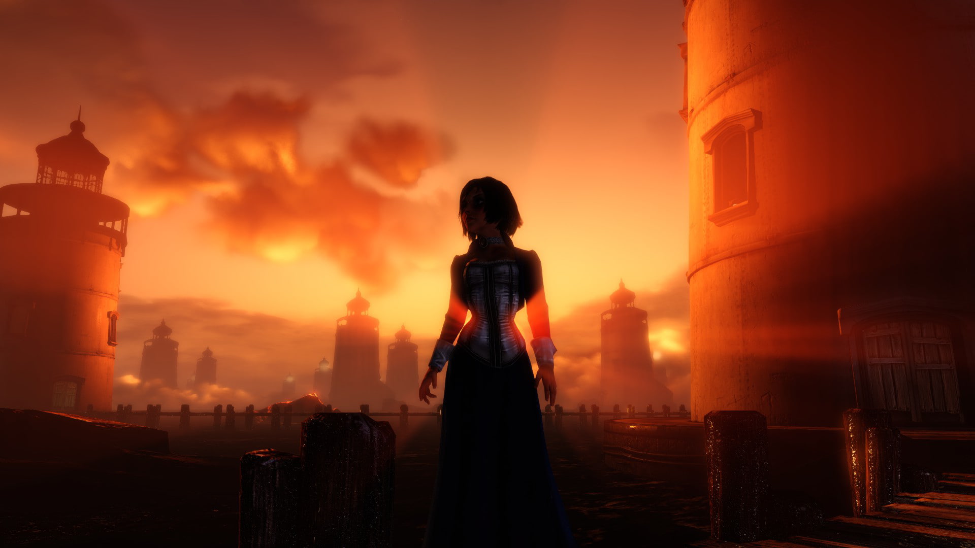 Elizabeth (BioShock), video games, BioShock, 1080P, BioShock Infinite, lighthouse, HD Wallpaper