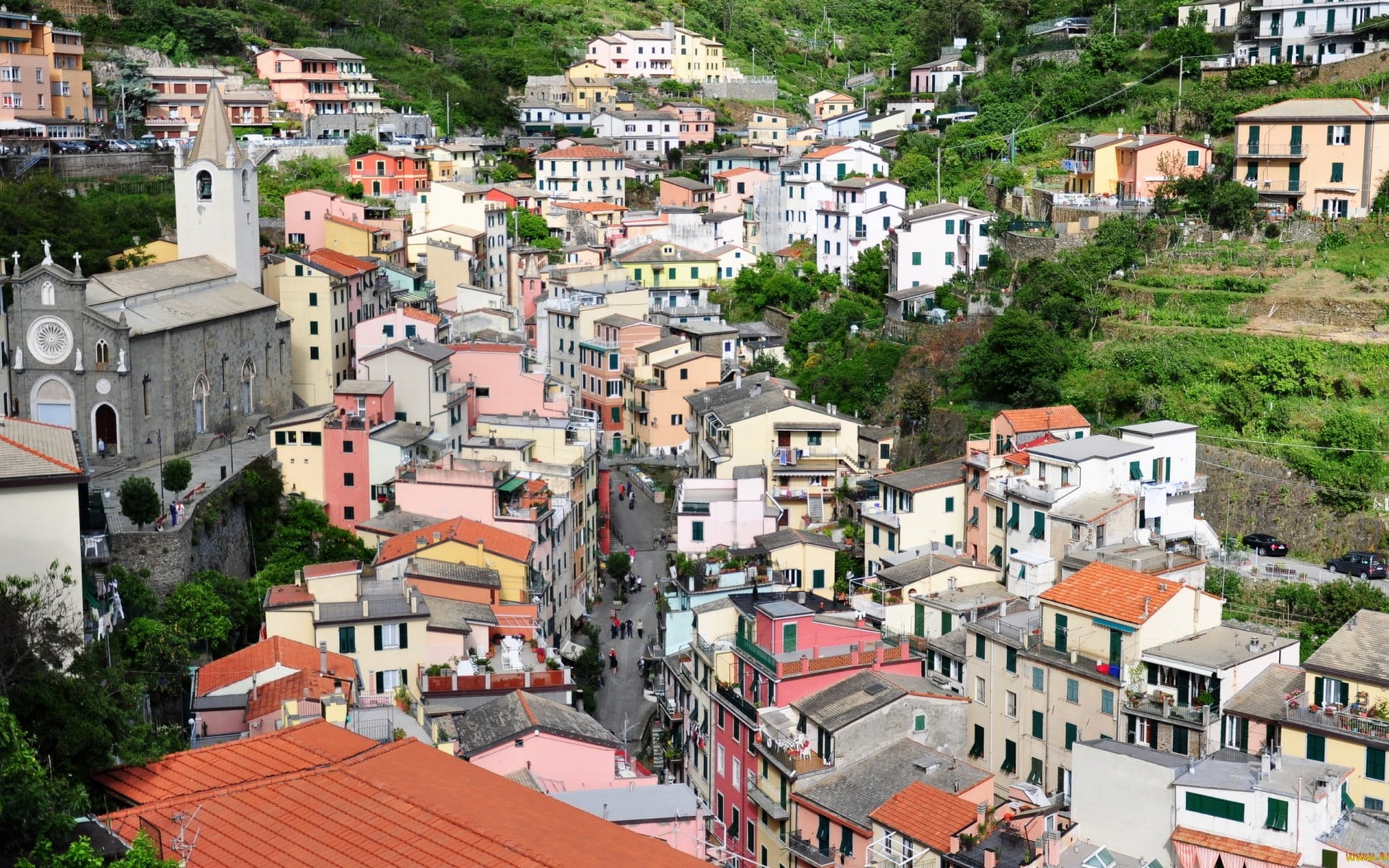 miniature, town, house, crowded, building exterior, 1080P, brown, building, city, high angle view, tree, nature, white, street, outdoors, settlement, architecture, HD Wallpaper