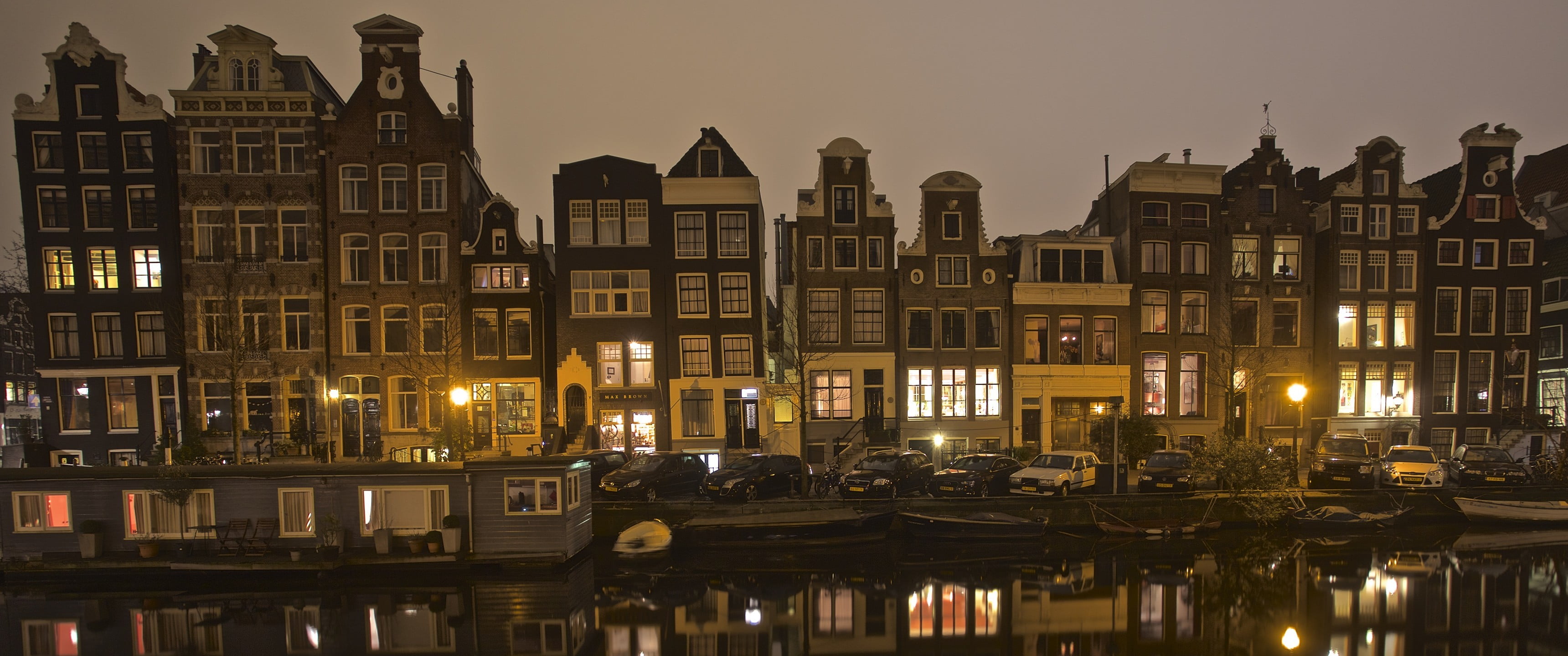 built structure, decor, night, passenger craft, illuminated, evening, old building, 2K, house, nautical vessel, Copenhagen, wooden, architecture, travel destinations, HD Wallpaper