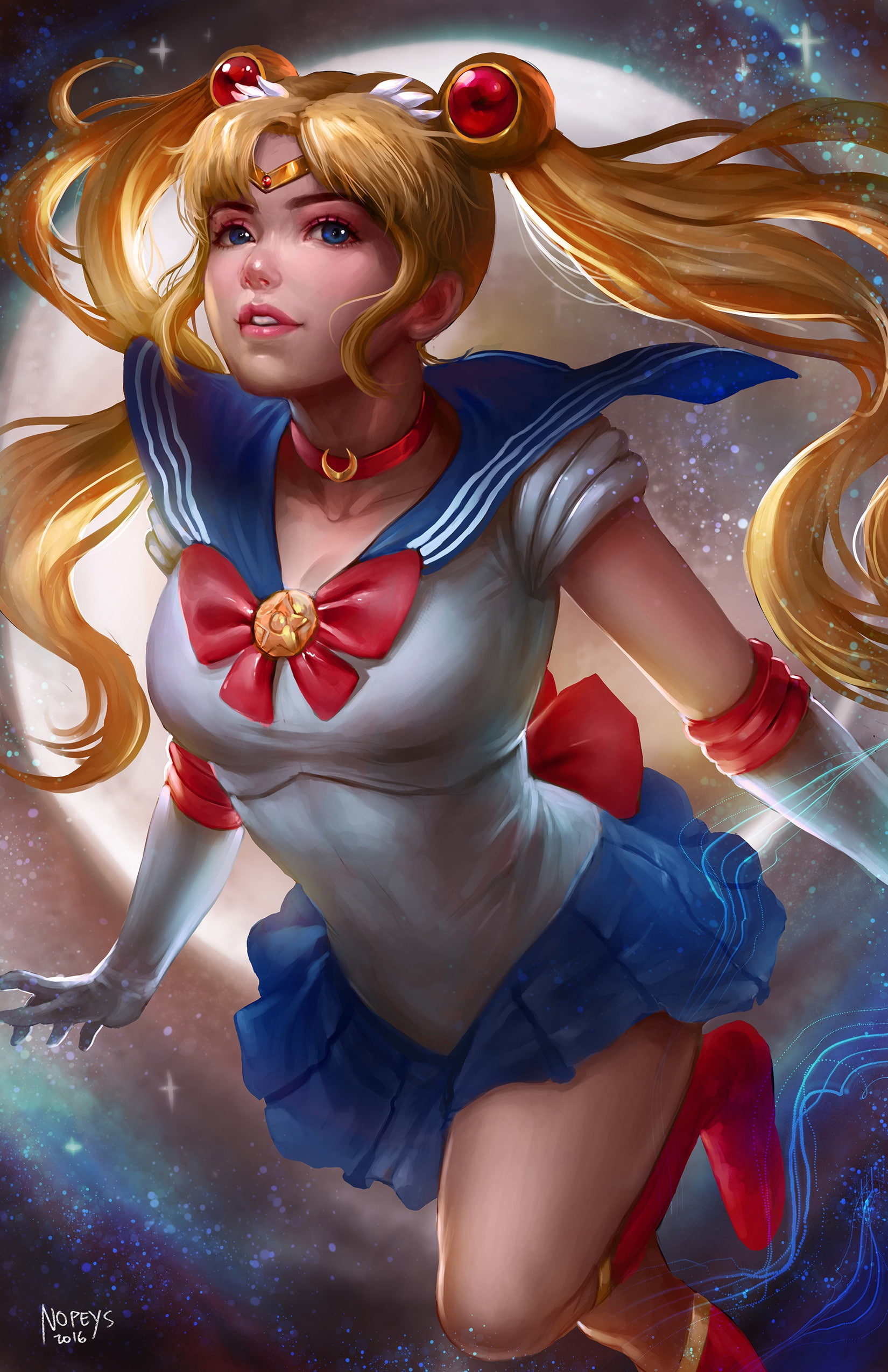 fantasy, beautiful, norman-de-mesa, artist, girl, 1080P, digital, original, sailormoon, Phone HD Wallpaper