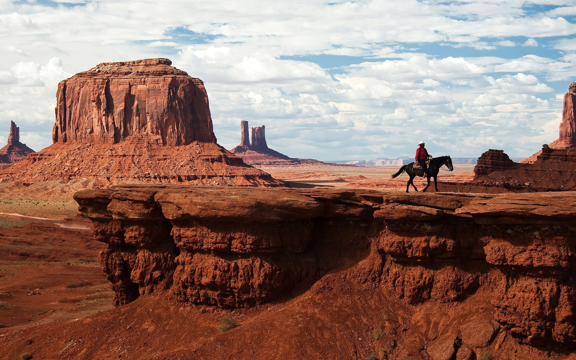 architecture, valley, rocks, 1080P, utah, monument, blue, x, monuments, animals, hd, Clouds, navajo, nature, art, horses, skies, HD Wallpaper