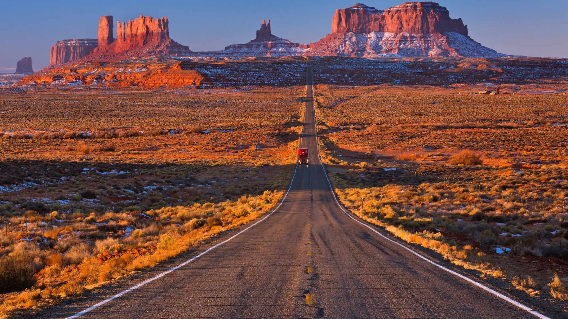 direction, land, no people, butte, monument valley, formation, rock, mountainous landforms, horizon, rock formation, united states, climate, badlands, transportation, HD Wallpaper