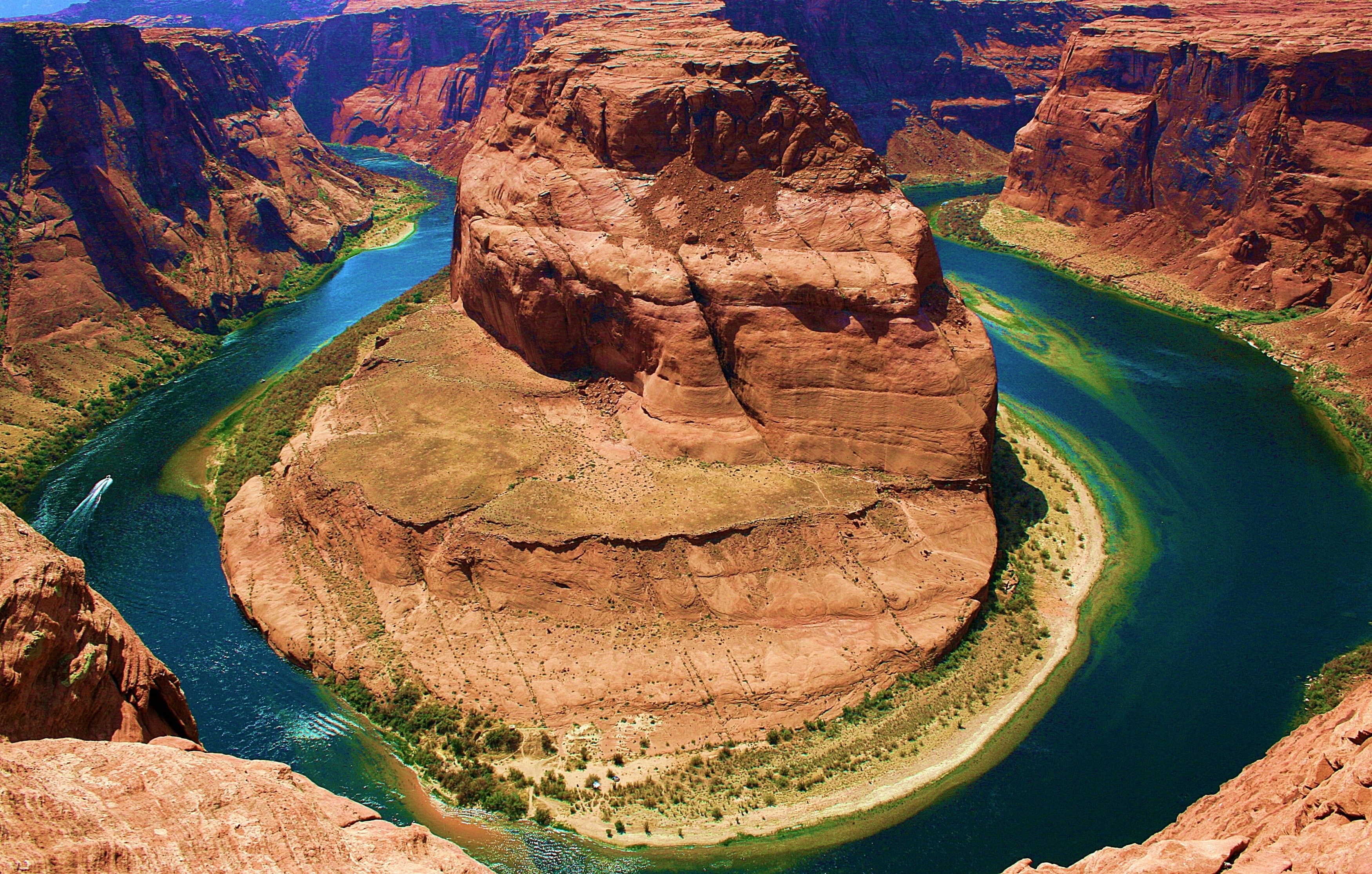 Horseshoe Bend, USA, rock formation, landscape, hairpin turns, Arizona, nature, 2K, HD Wallpaper