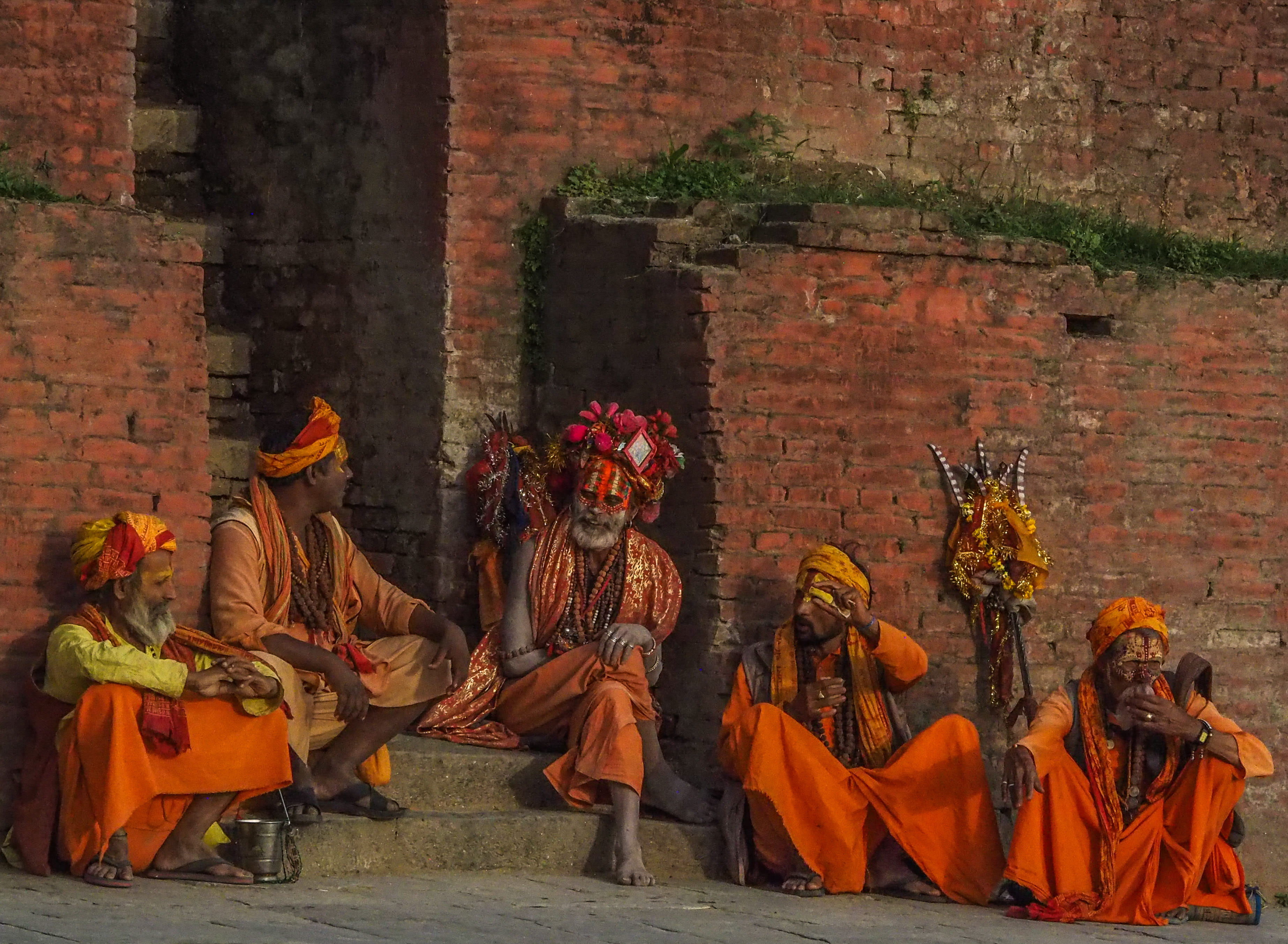 building exterior, human, outdoors, men, apparel, architecture, leisure activities, person, tribe, clothing, brick wall, holy men, lifestyles, women, dance pose, HD Wallpaper