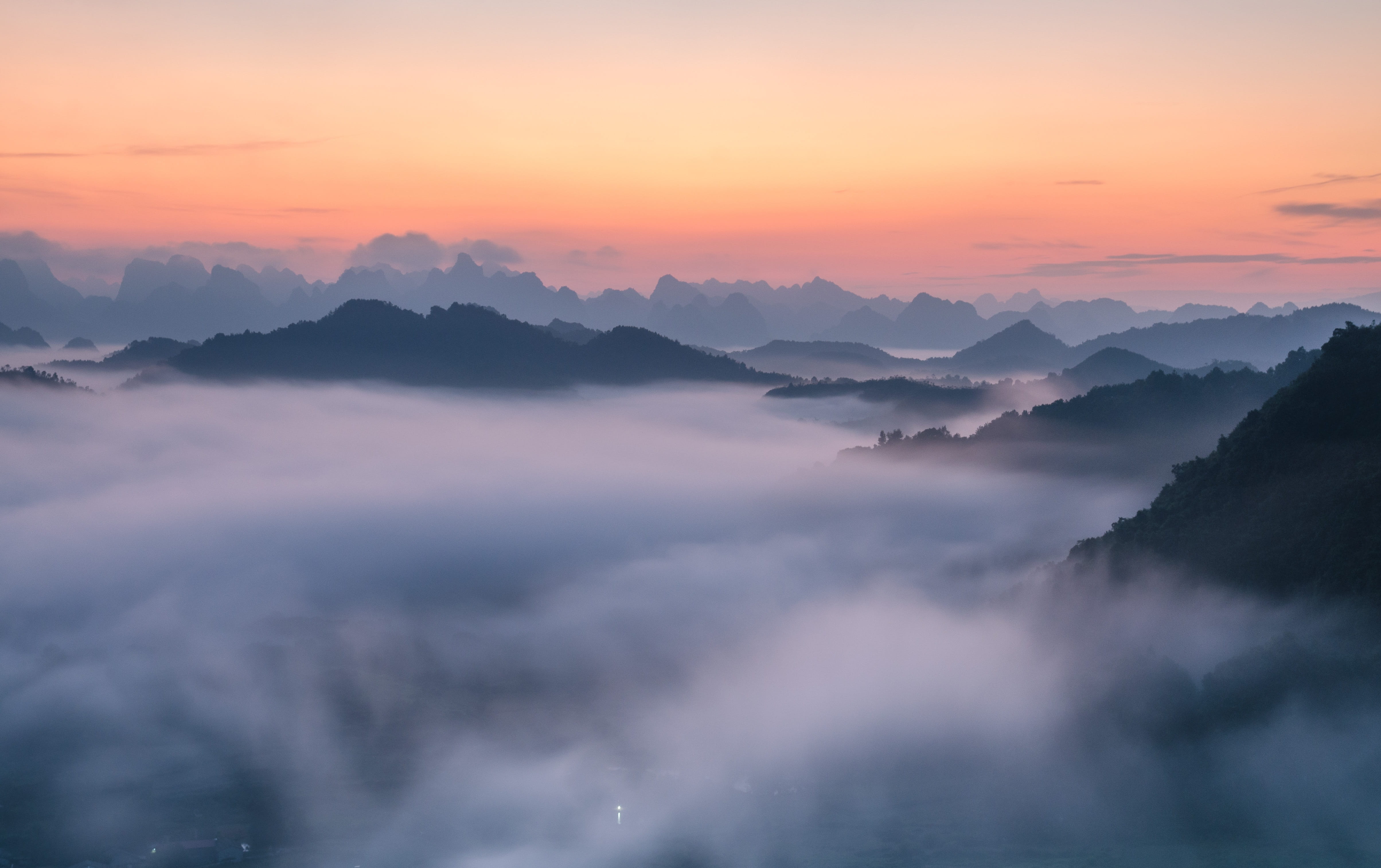 vietnam scenes, trung khanh district, nature, no people, outdoors, fog, beauty in nature, cao bang province, orange color, tranquil scene, idyllic, scenics - nature, HD Wallpaper
