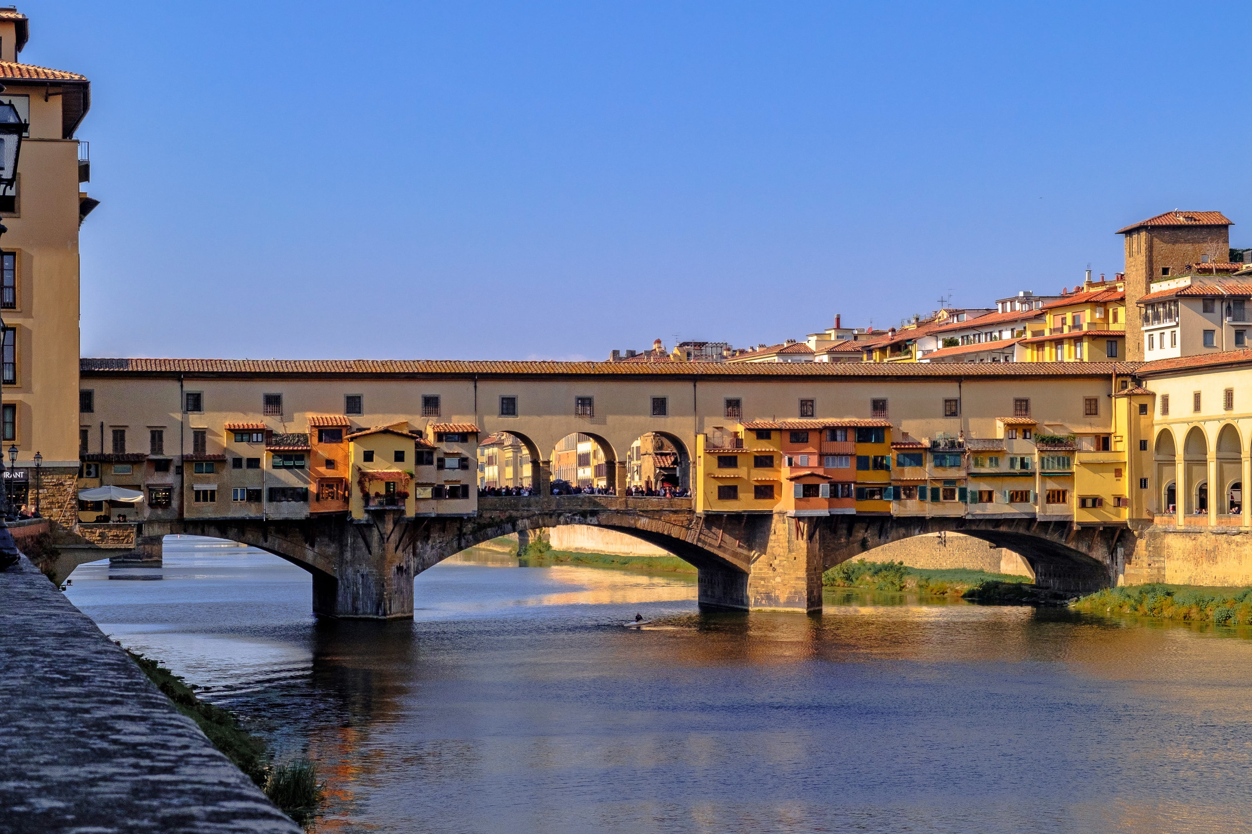 tuscany, arch bridge, built structure, outdoors, arno, architecture, connection, no people, travel destinations, ponte, 4K, sky, transportation, arch, HD Wallpaper