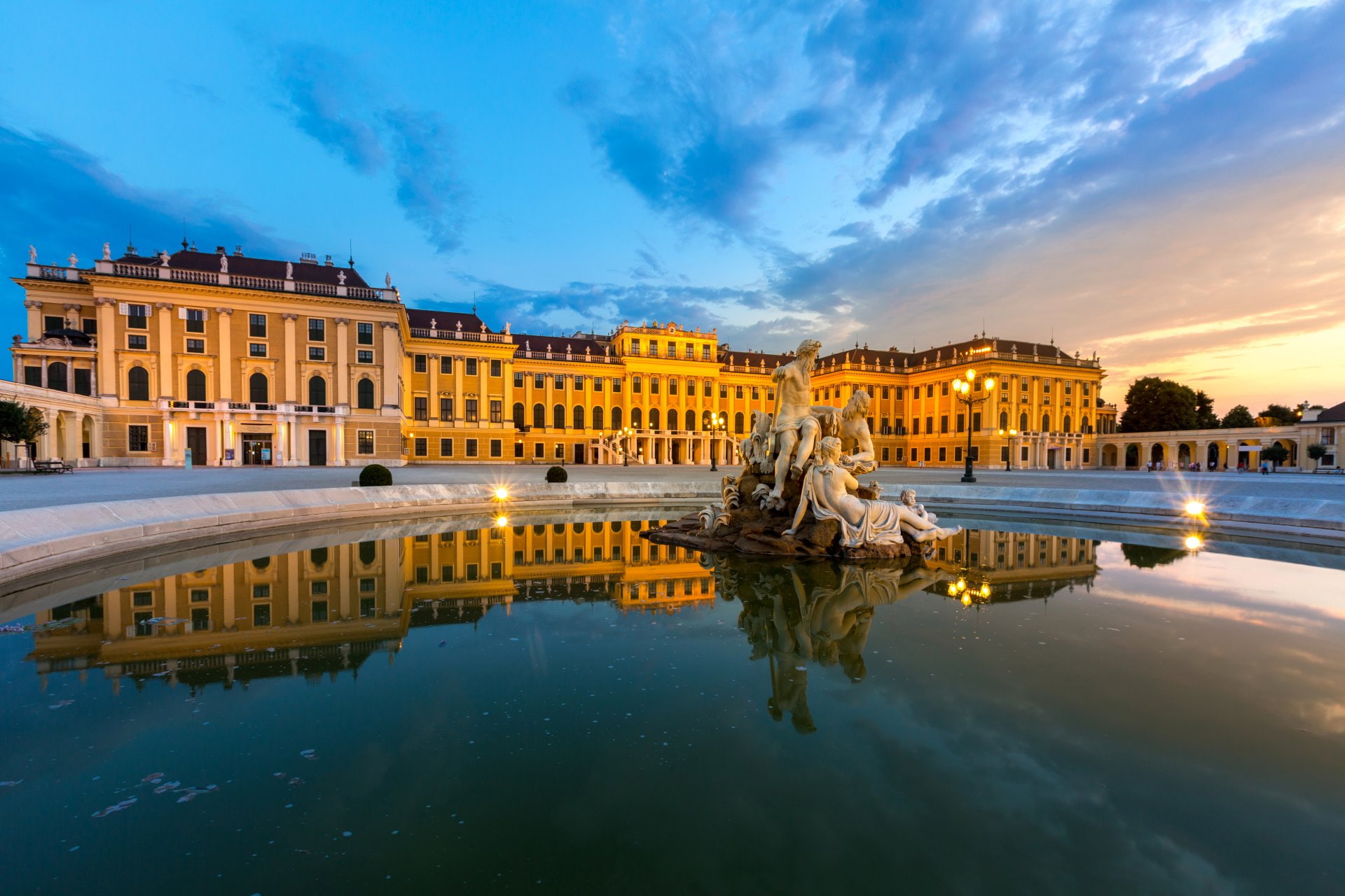 Schönbrunn Palace, Palaces, 1080P, Building, Austria, Statue, Reflection, Vienna, HD Wallpaper