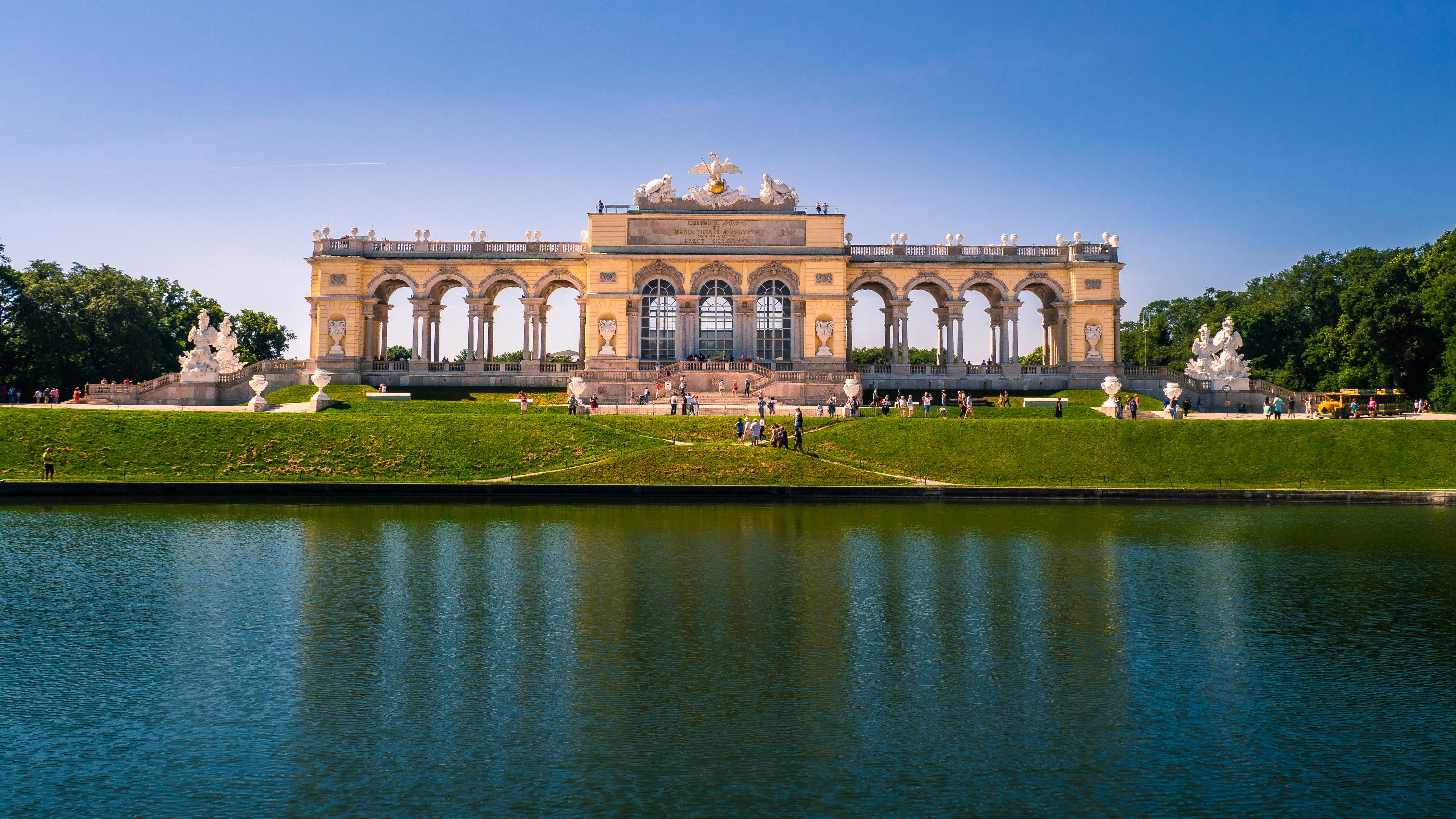 plant, city, travel destinations, nature, architectural column, building exterior, 4K, incidental people, history, memorial, monument, vienna, outdoors, HD Wallpaper