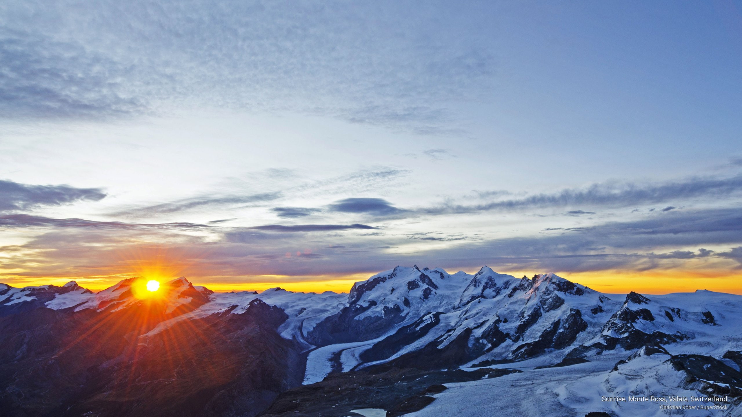 rosa, monte, Mountains, valais, 2K, sunrise, switzerland, HD Wallpaper