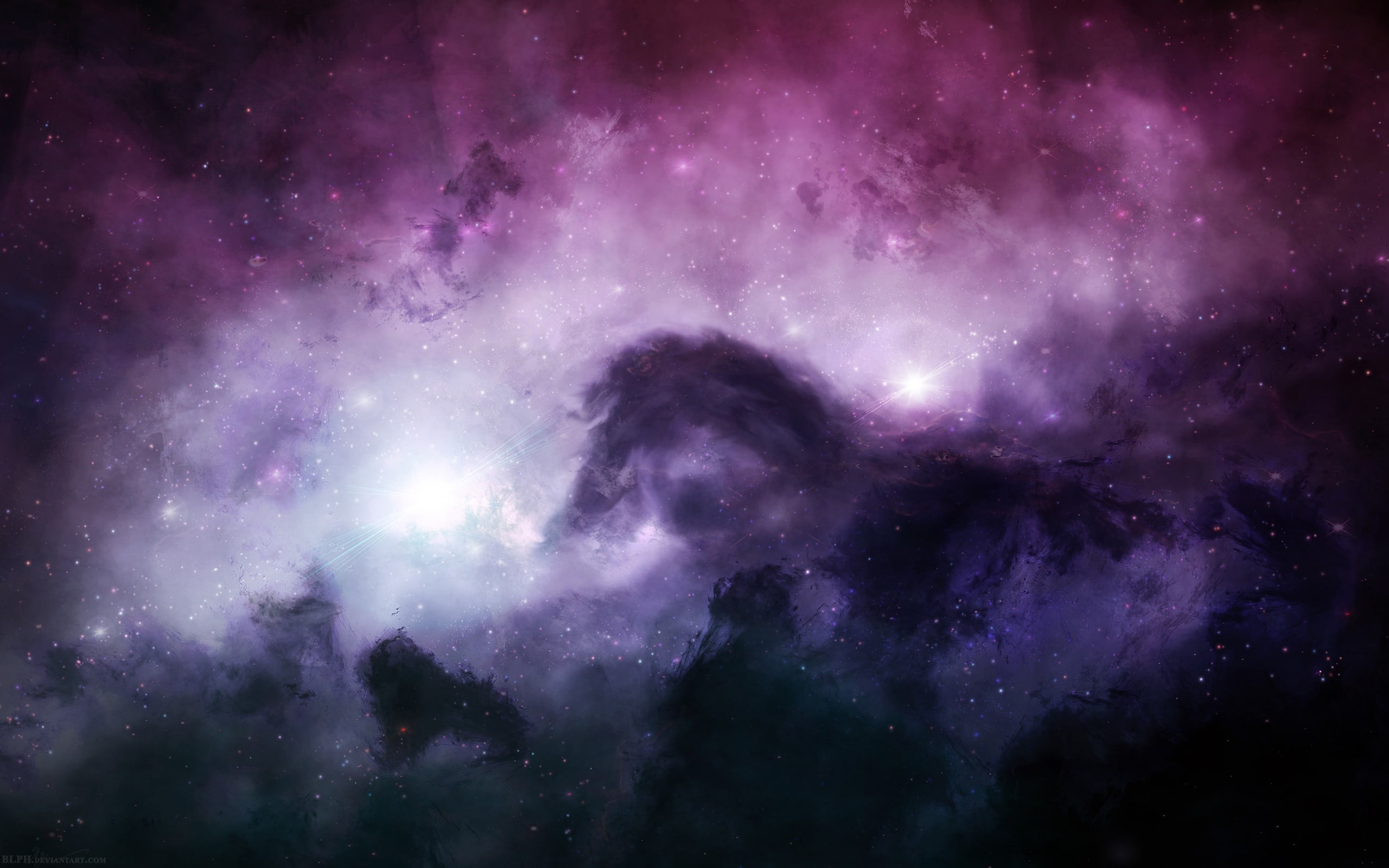 nature, space exploration, outdoors, Horsehead Nebula, milky way, space, space art, no people, backgrounds, bright, beauty in nature, digital art, purple, HD Wallpaper