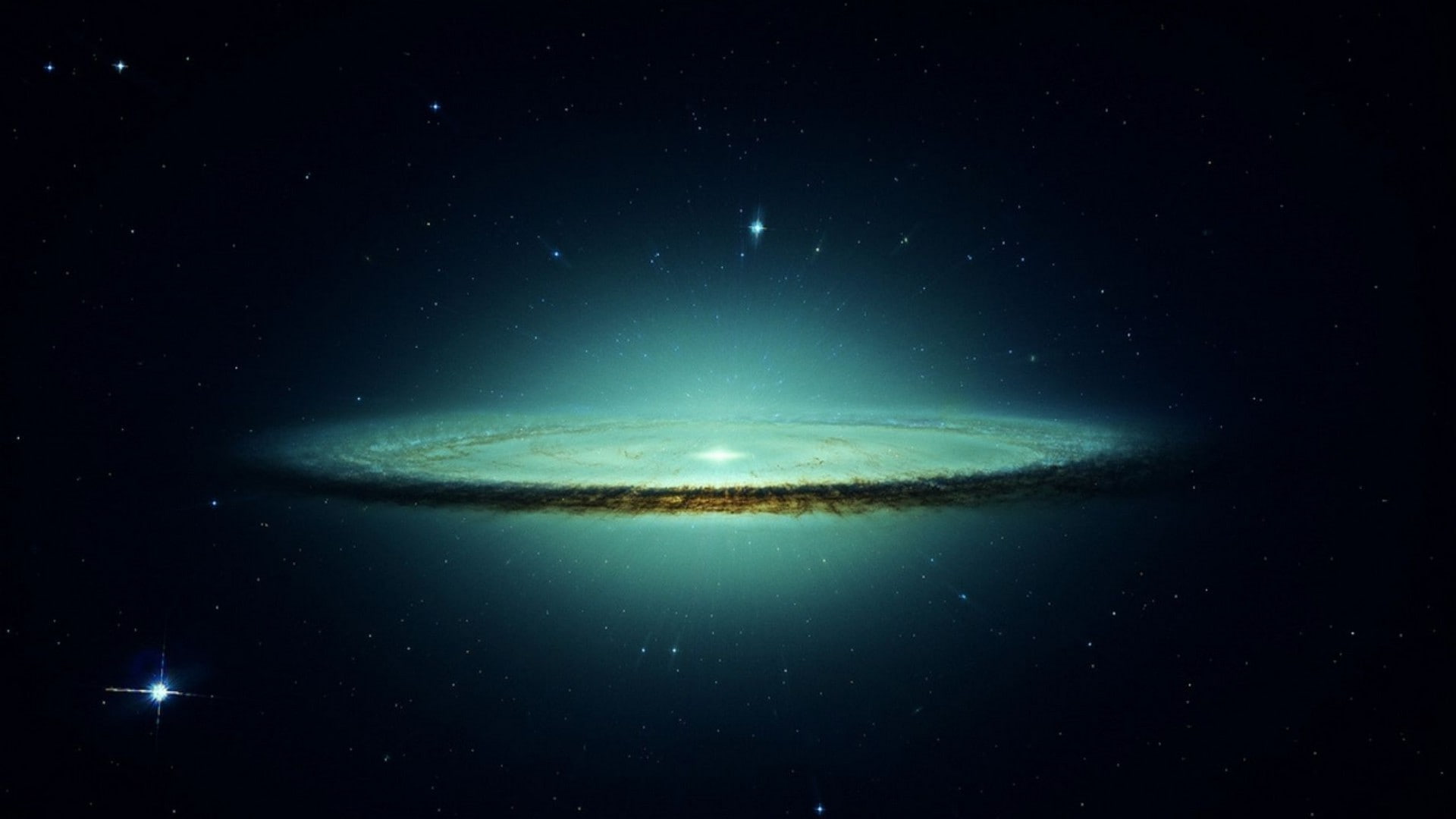 star, beauty in nature, tranquil scene, night, galaxy, Sombrero Galaxy, exploration, sky, backgrounds, luminosity, space, constellation, mystery, water, HD Wallpaper