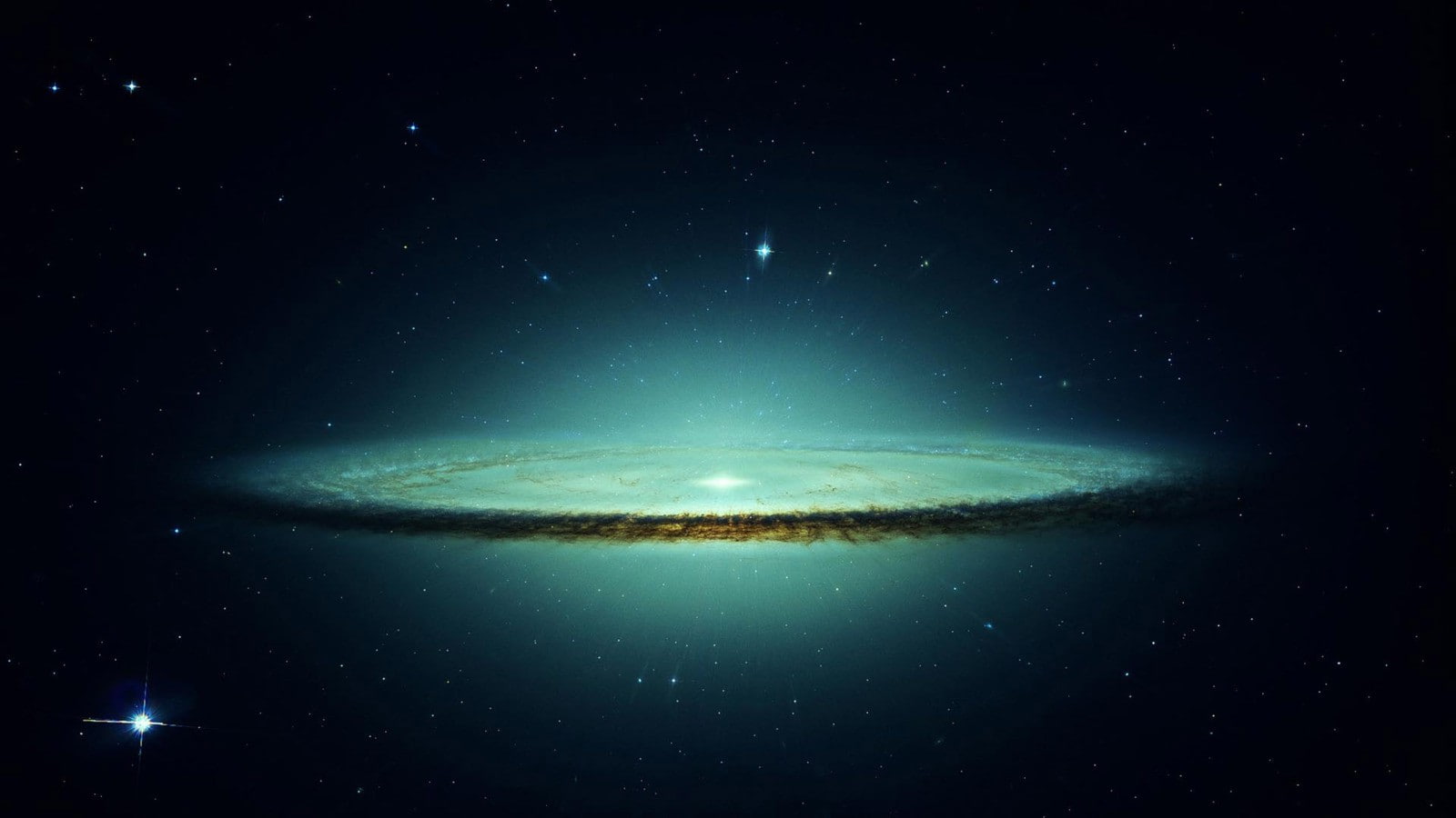 tranquility, glowing, illuminated, sky, night, outdoors, 720P, star, galaxy, tranquil scene, dark, Sombrero Galaxy, scenics - nature, luminosity, no people, HD Wallpaper