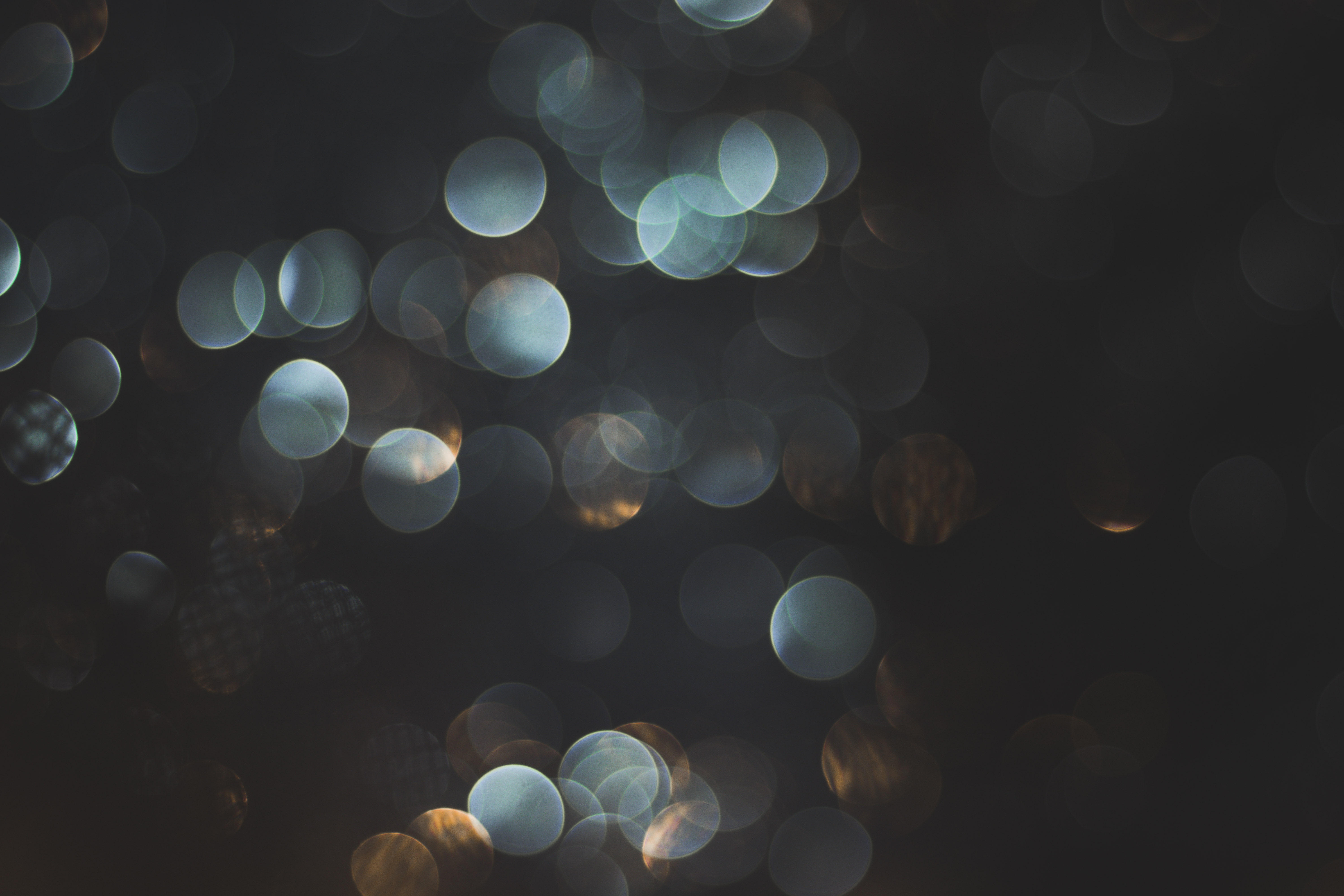 dark background, 5K, blue, bokeh, HD Wallpaper