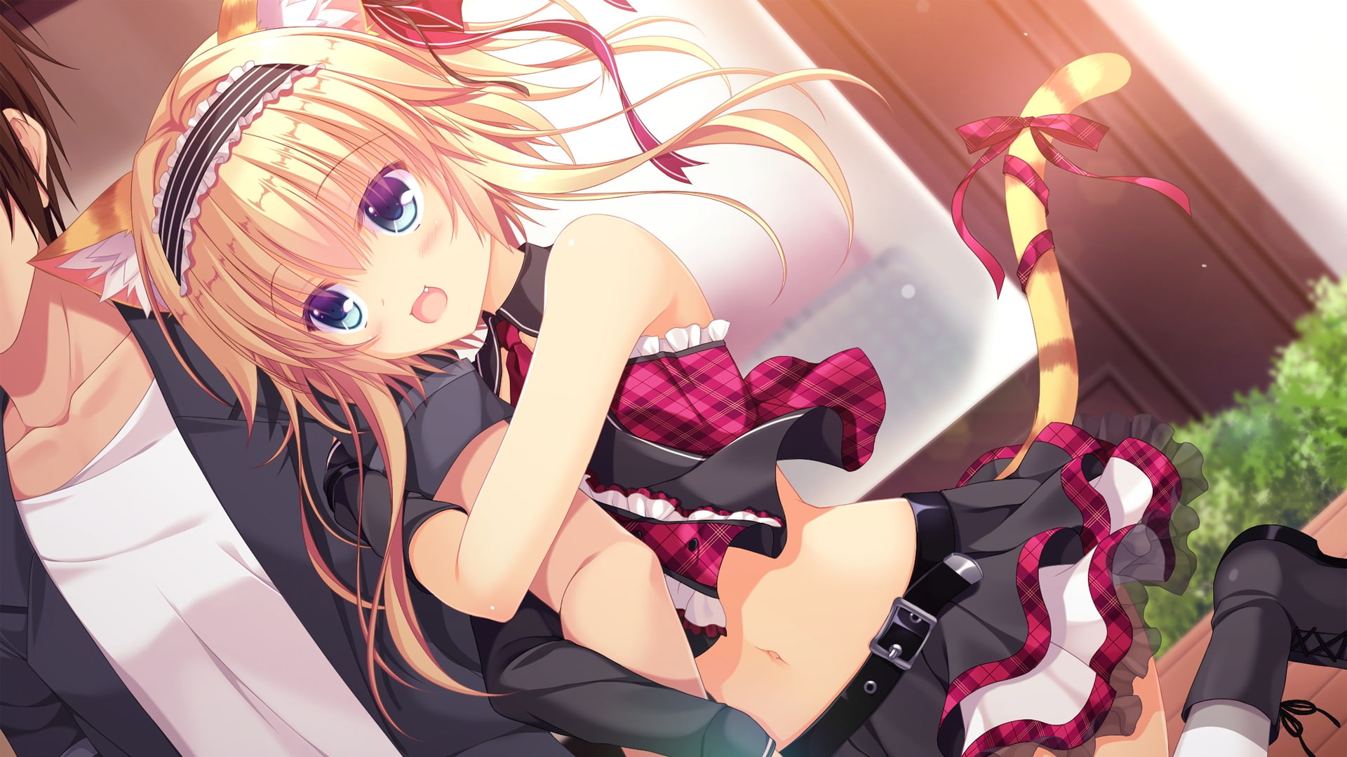 hug, konachan, lifestyles, one person, portrait, beautiful woman, yuki, neko-nin, com, ritsu, sitting, exheart, game, 1080P, flower, young adult, takano, HD Wallpaper