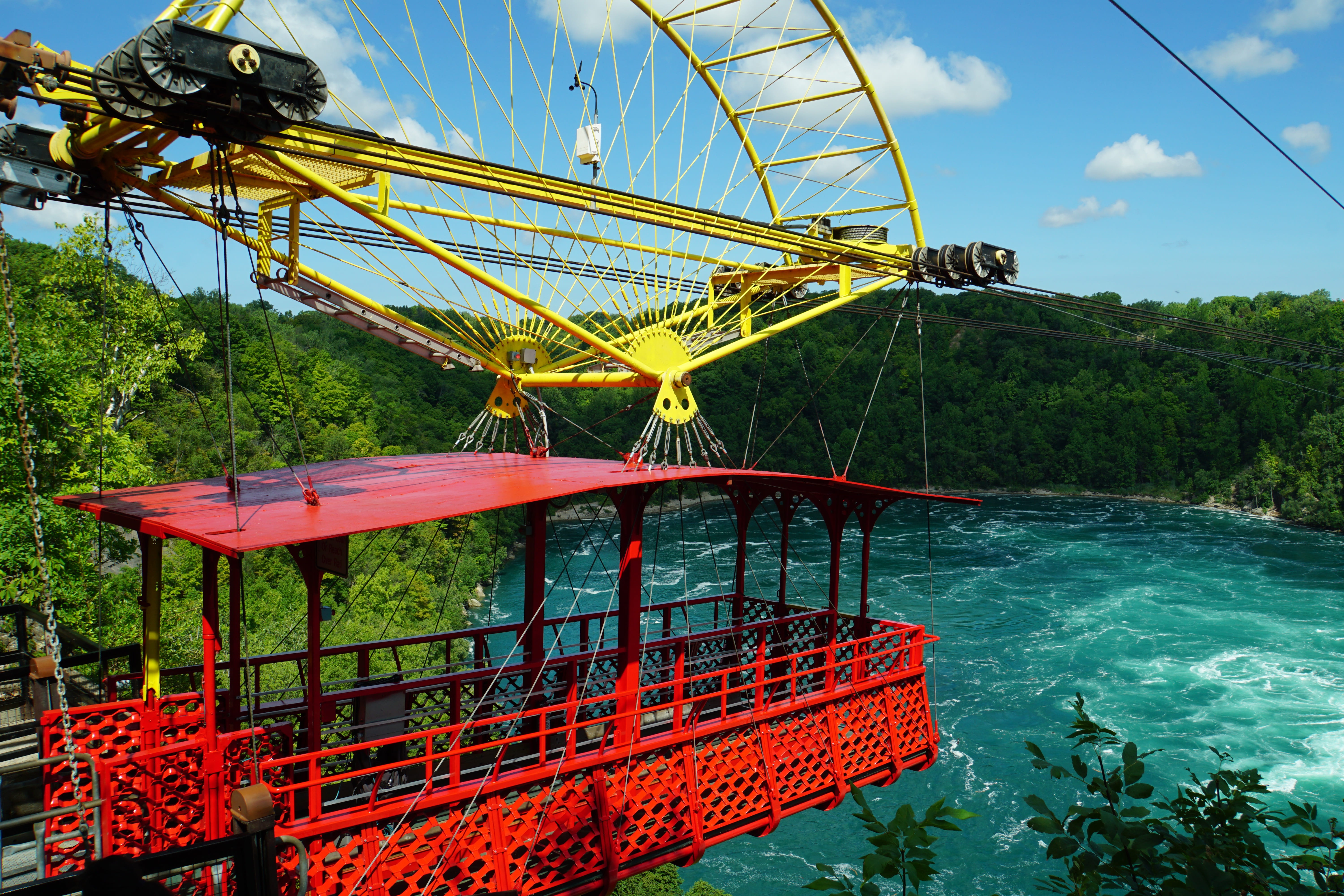 places of interest, transportation, niagara, aero car, whirlpool, niagara river, sky, niagara if, tree, blue, fairground, amusement park, cloud - sky, niagara falls, HD Wallpaper